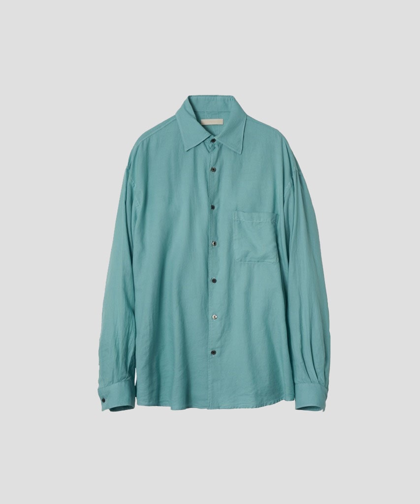 GARMENT DYED COTTON SILK TWILL SHIRT