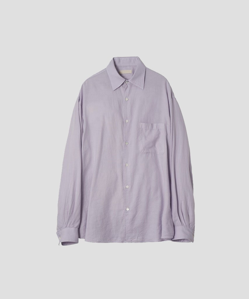 GARMENT DYED COTTON SILK TWILL SHIRT