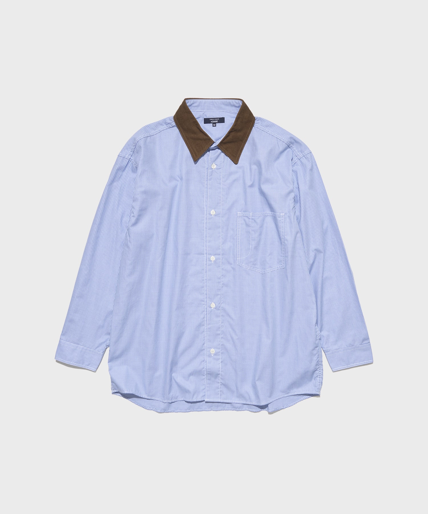 綿チェック×綿コーデュロイ L/S SH