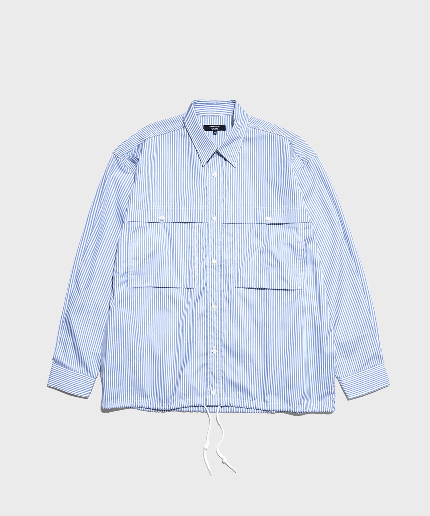 綿ストライプオックス L/S SH