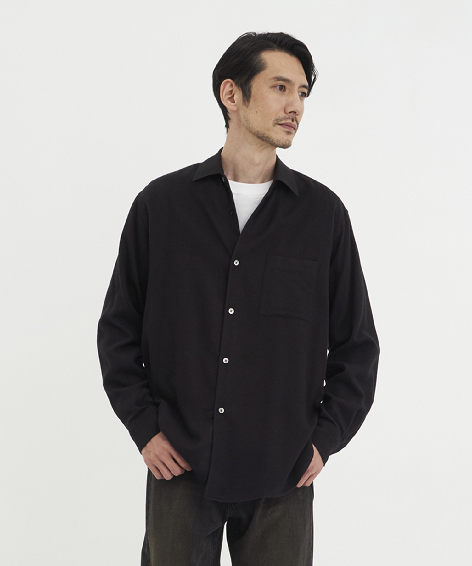 RAYON SILK FLANNEL OVERSIZED DOWN PAT SHIRT
