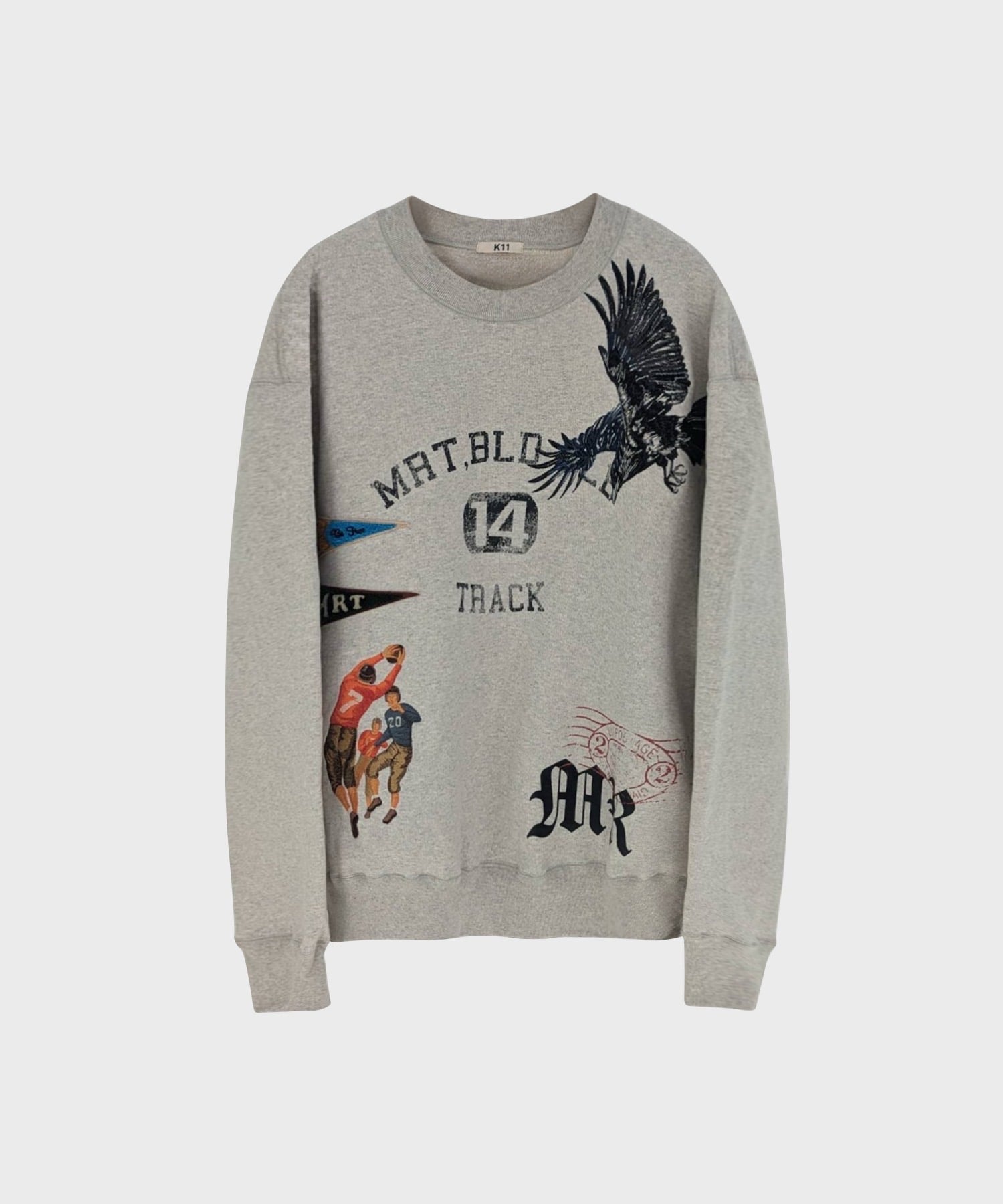 Multi embroidered-design sweatshirt