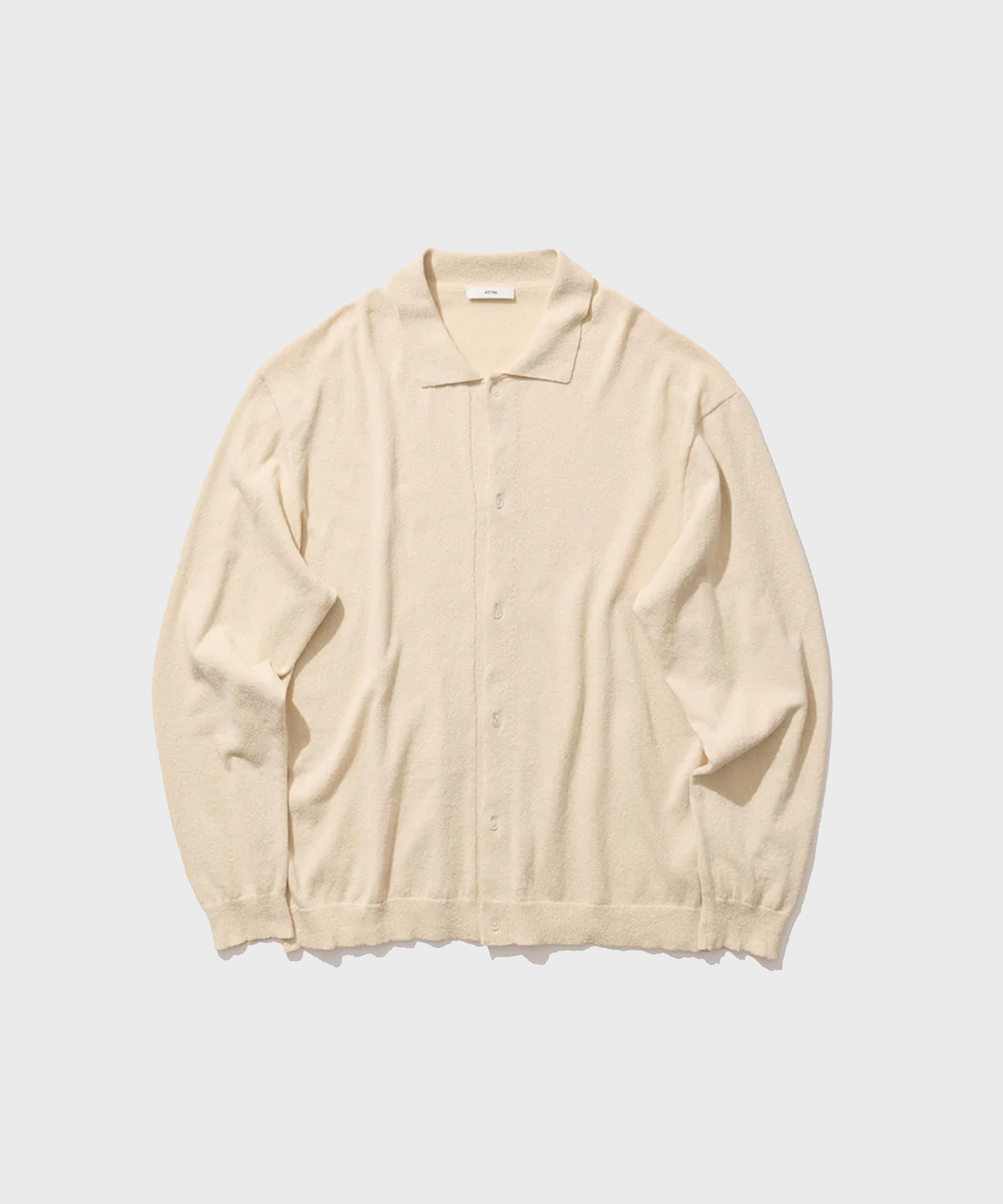 COTTON WASHI BOUCLE POLO CARDIGAN