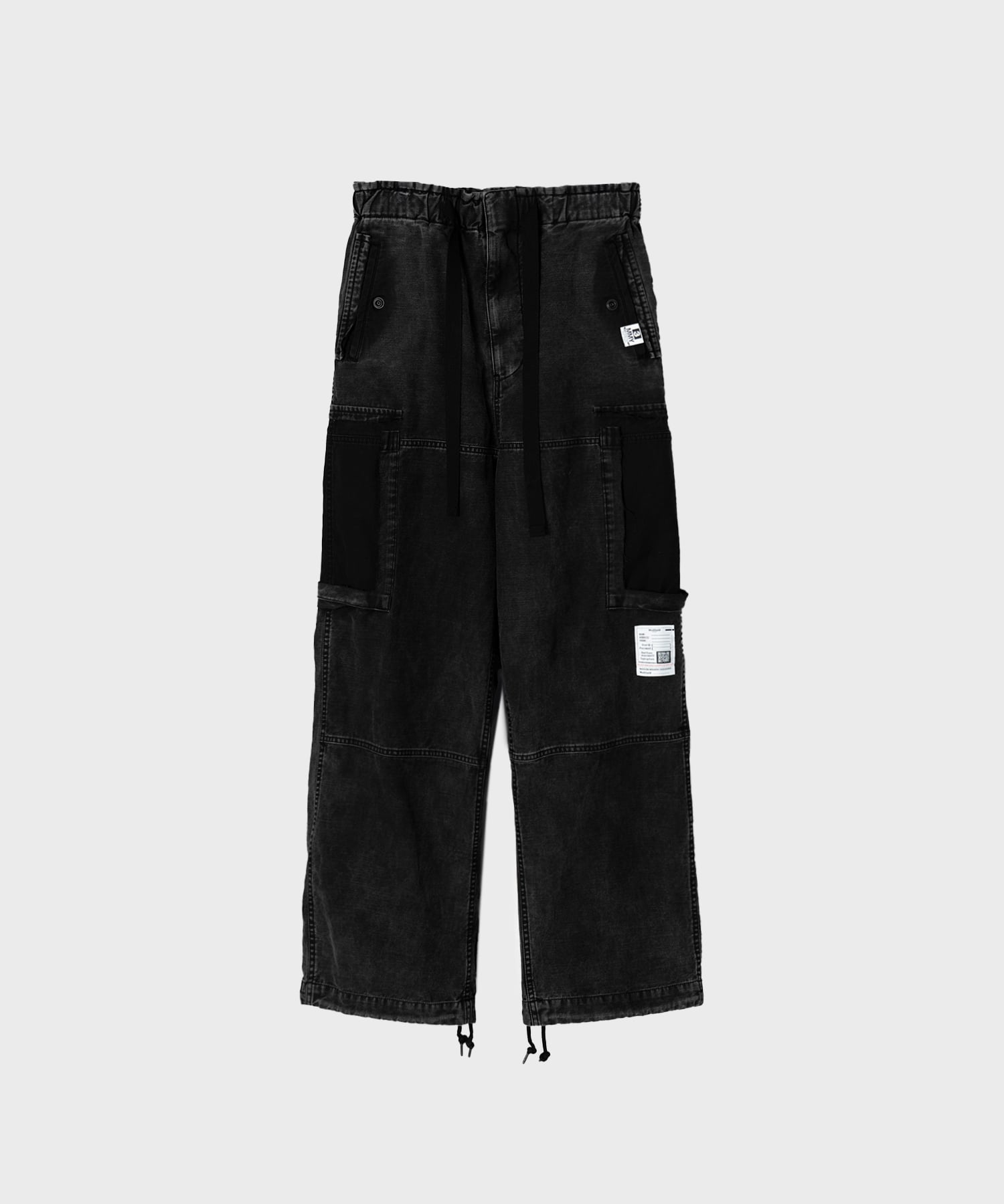 COTTON SATIN CARGO TROUSERS