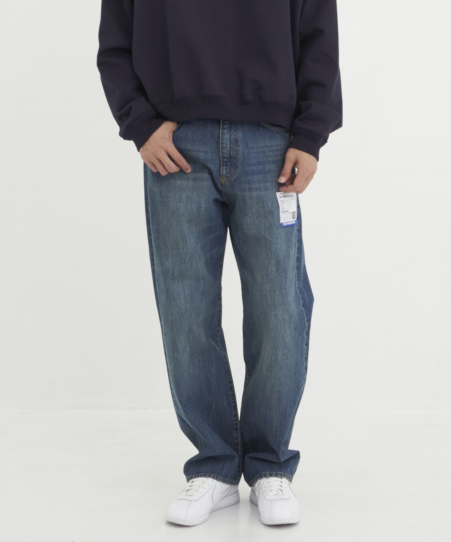 HARD WASHED SELVAGE DENIM STRAIGHT PANTS