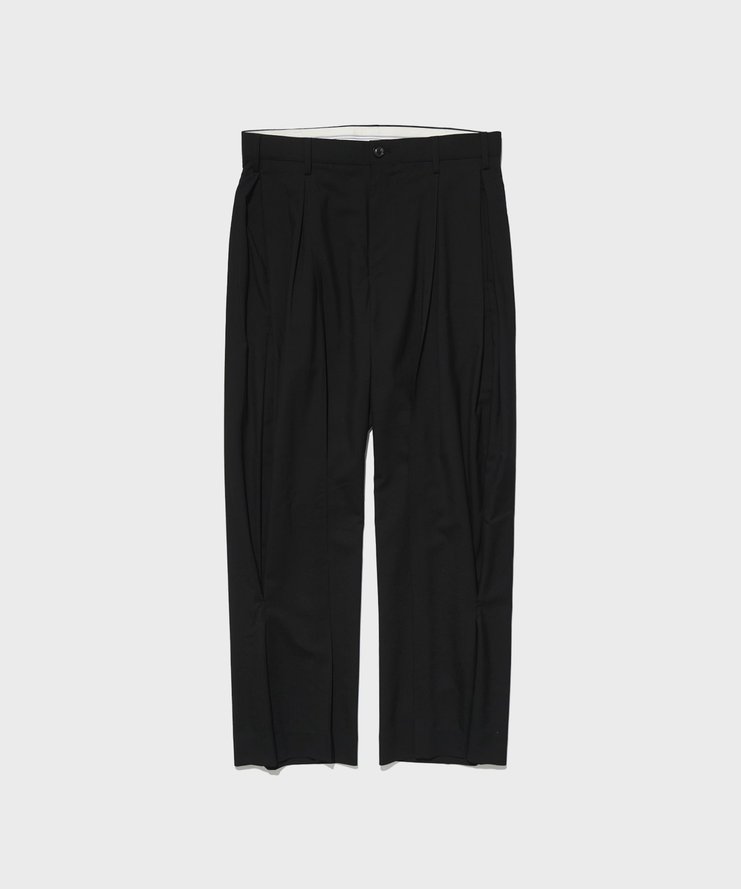 Pleated Stripe Summer Wool Pants