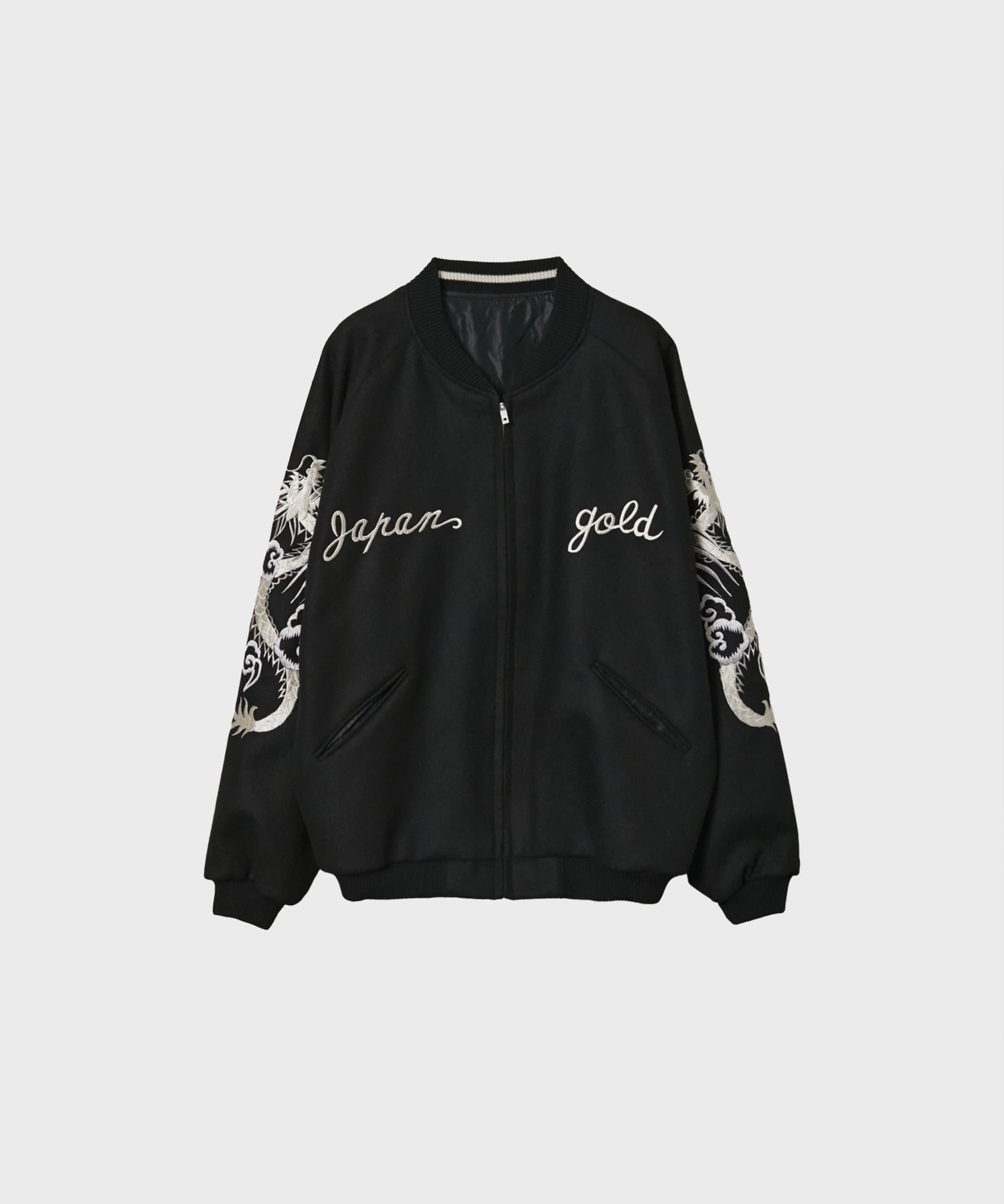 WOOL MELTON ×ACETATE SOUVENIR JACKET