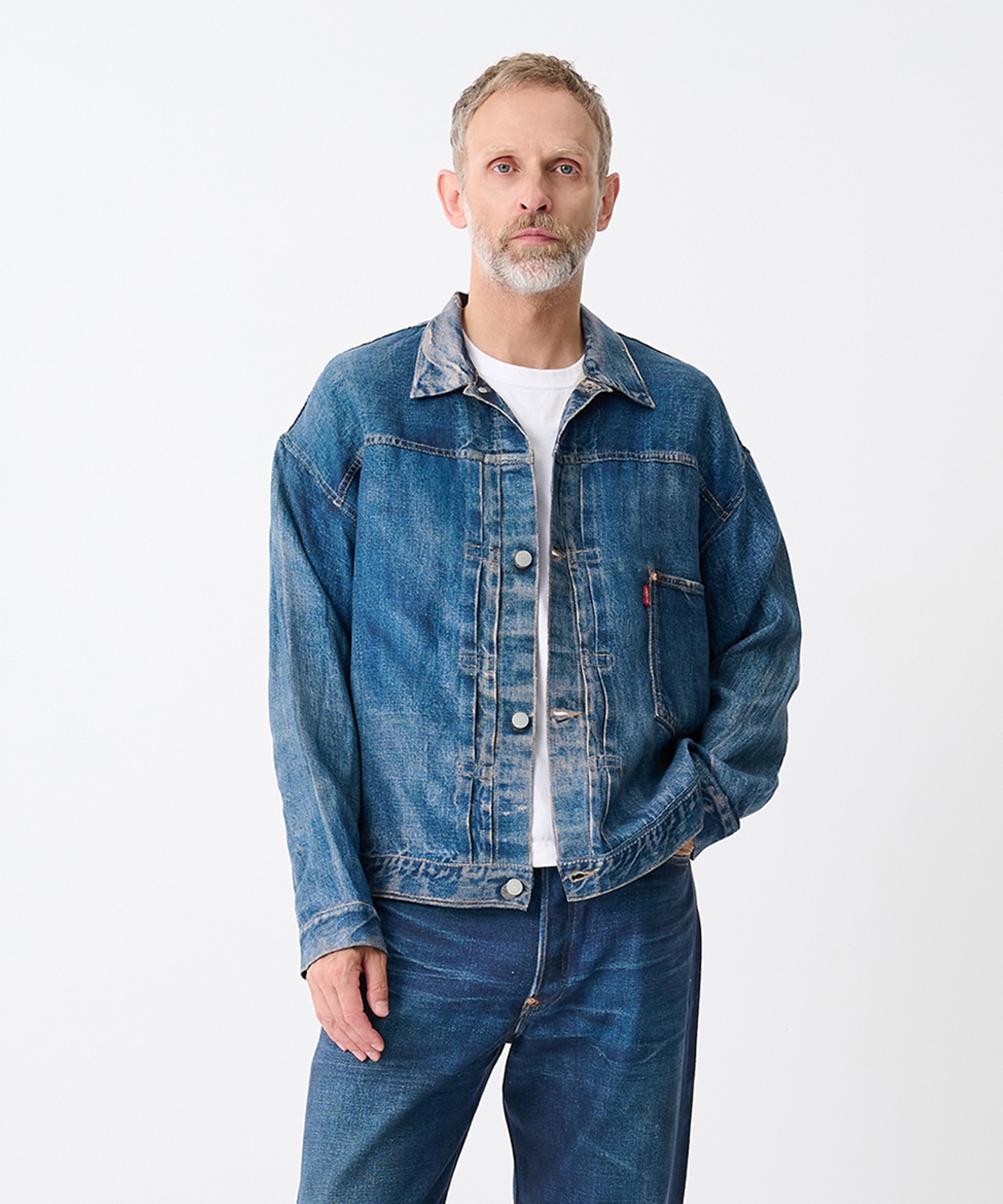麻オックス 転写プリント Levis Wネーム BerBerJin 1st Jacket