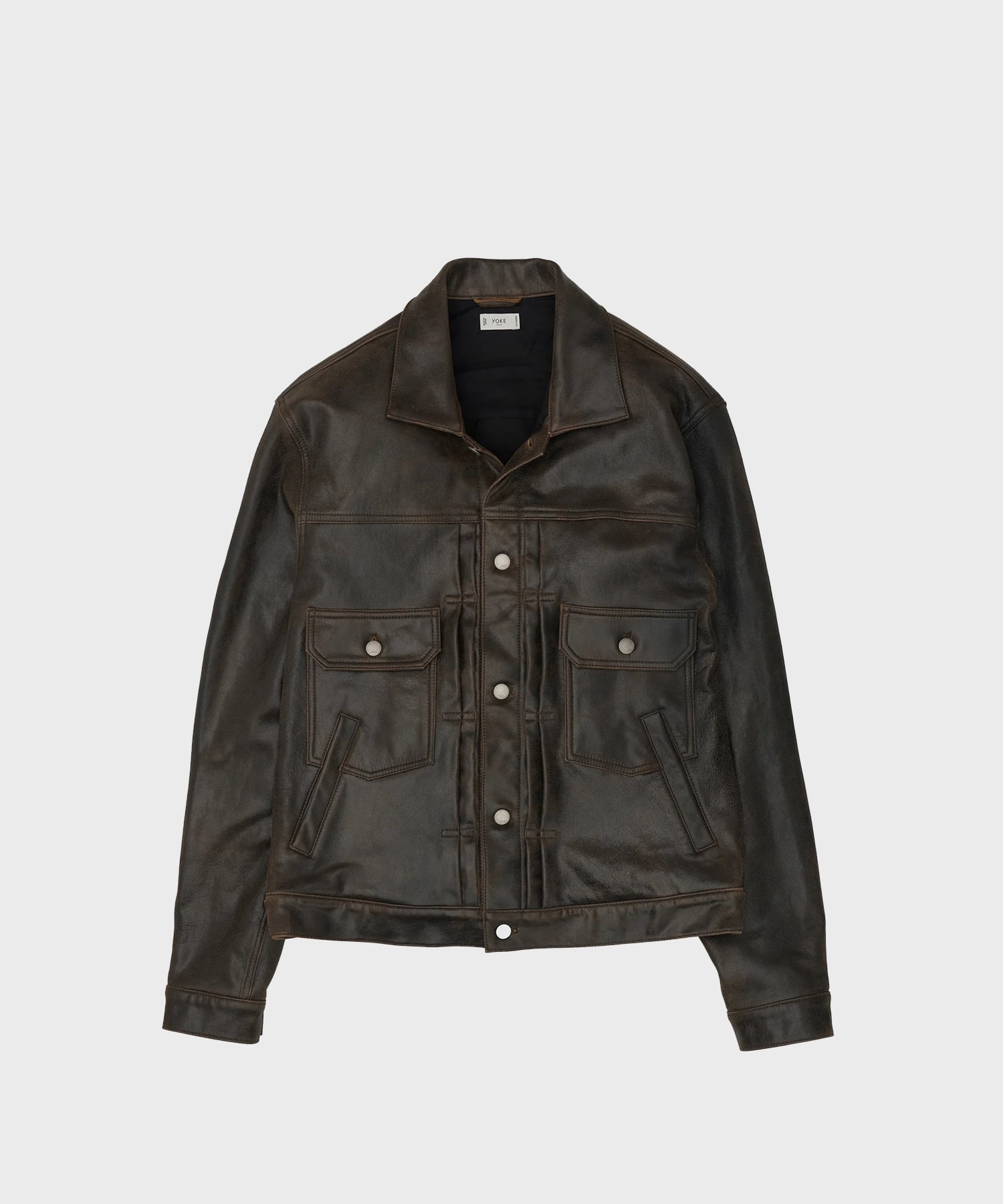 Cracked Leather Trucker Jacket