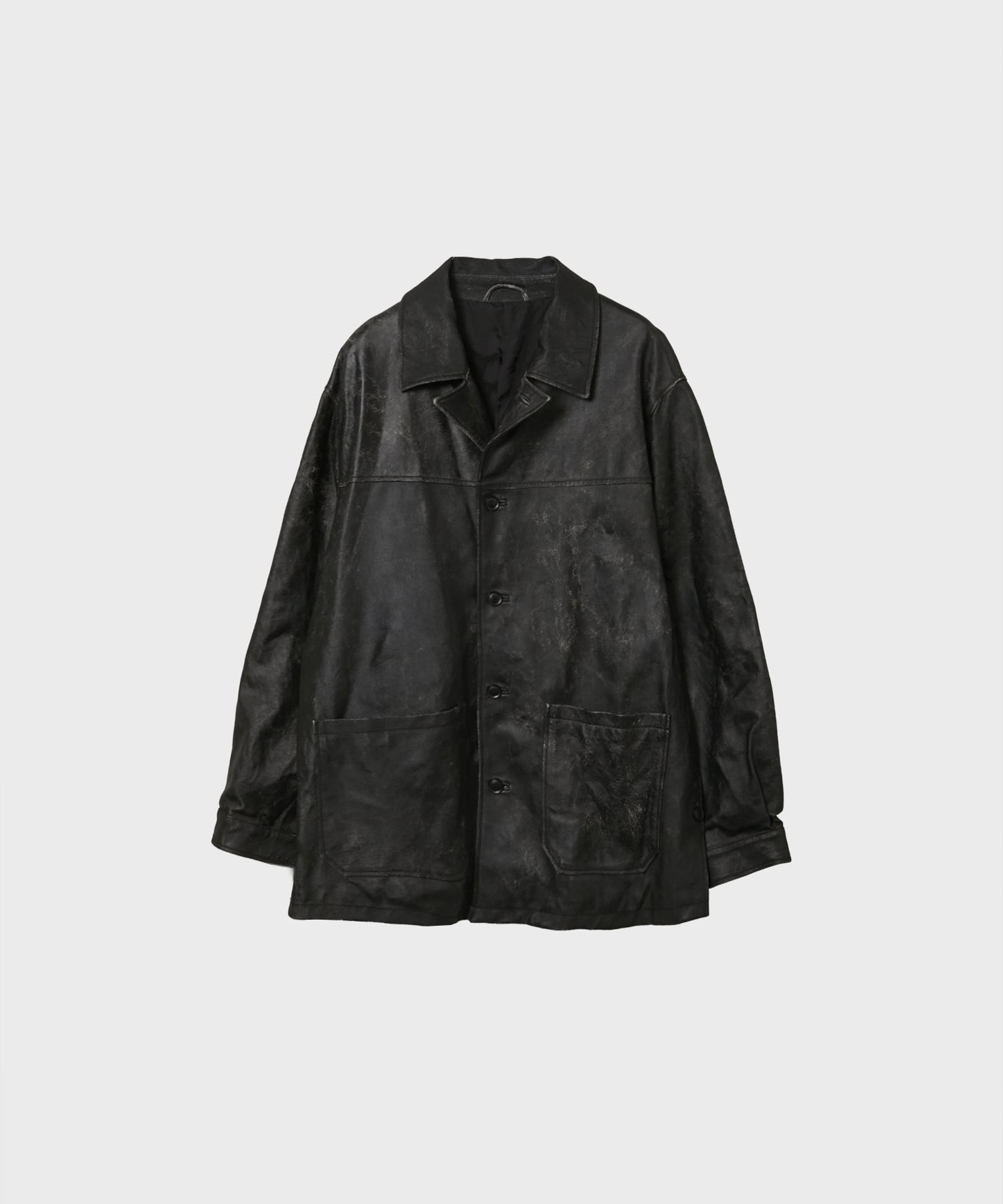 CRACKED GOAT LEATHER CAR COAT