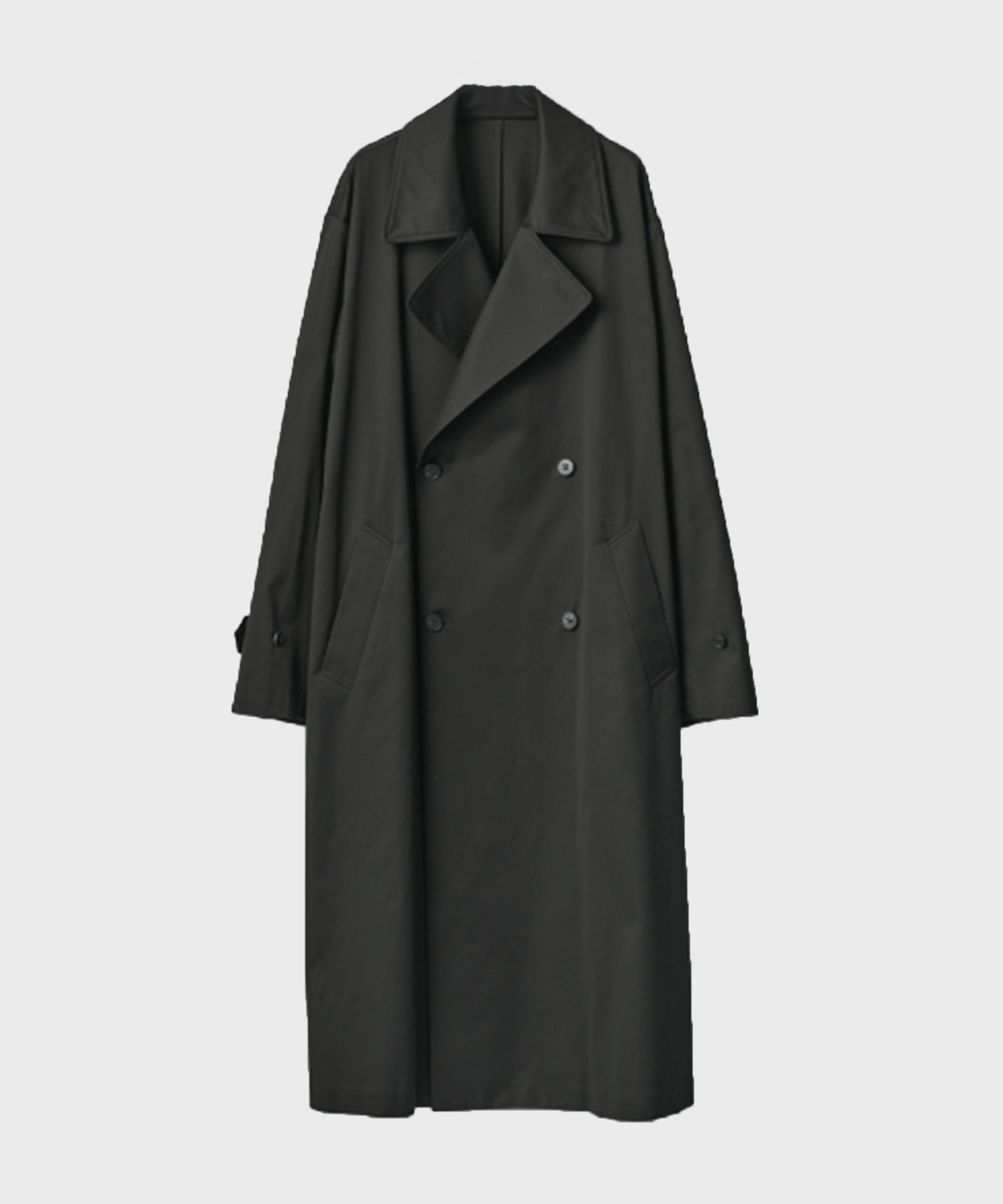 COTTON SATIN OVERSIZED DOUBLE BREASTED COAT