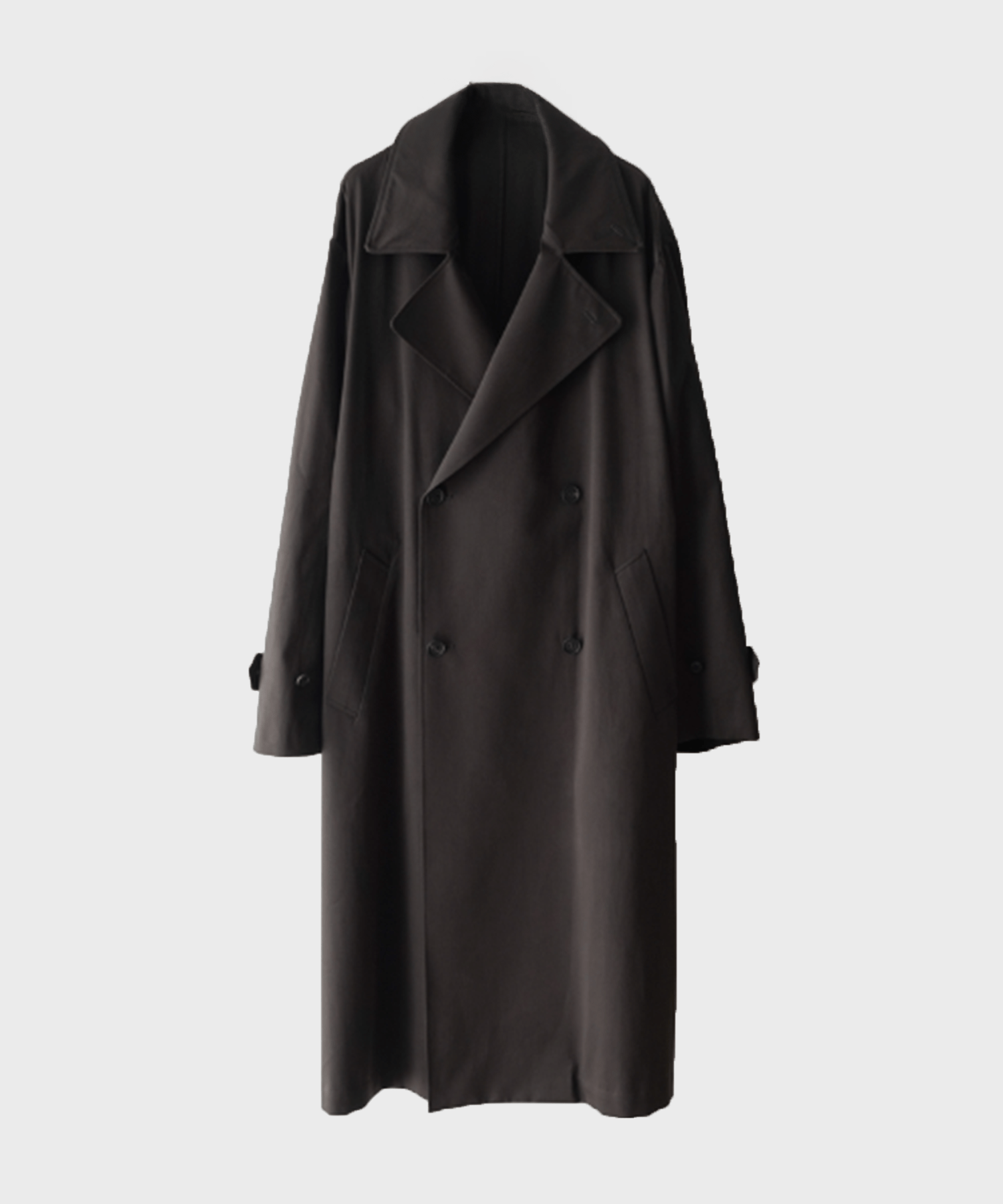 COTTON SATIN OVERSIZED DOUBLE BREASTED COAT