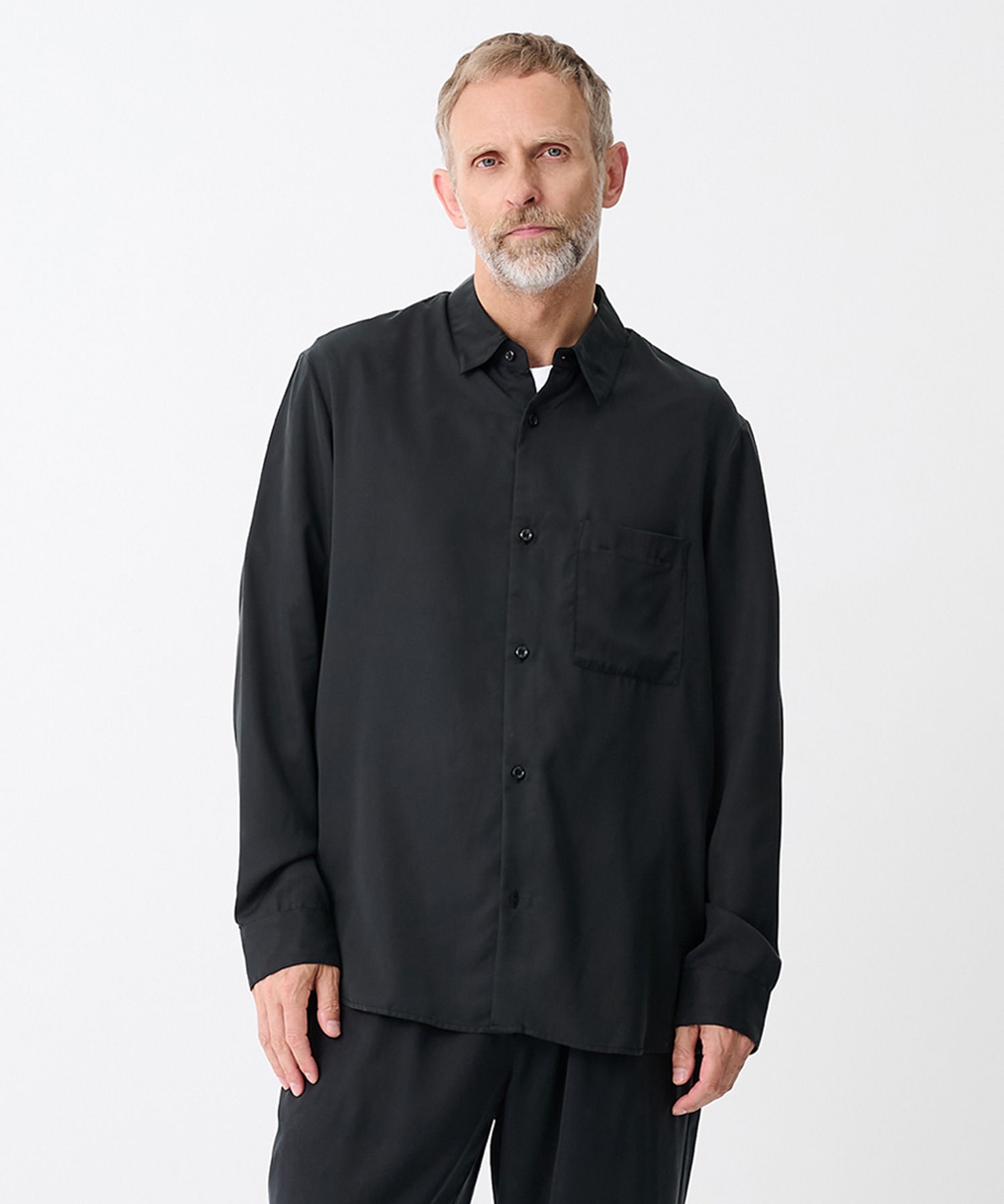 CU/PE FIBRIL SATIN L/S SHIRT