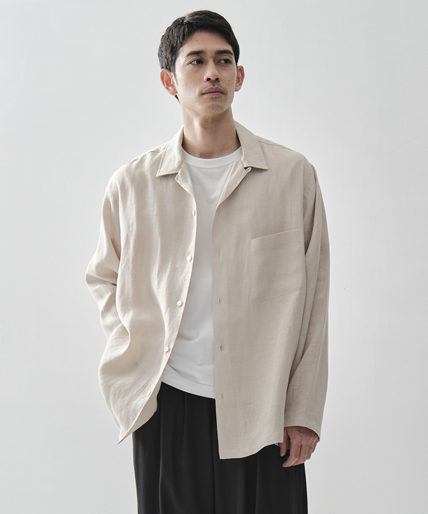 COMFORT FIT OPEN COLLAR SHIRT