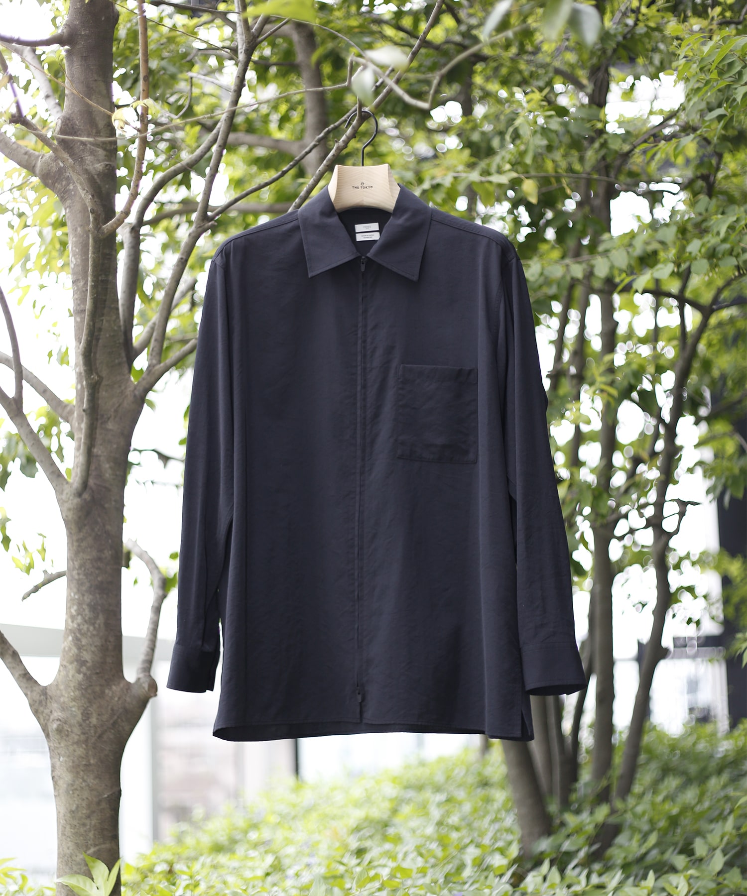 【ヨーク】Silk Nylon Zip Shirt