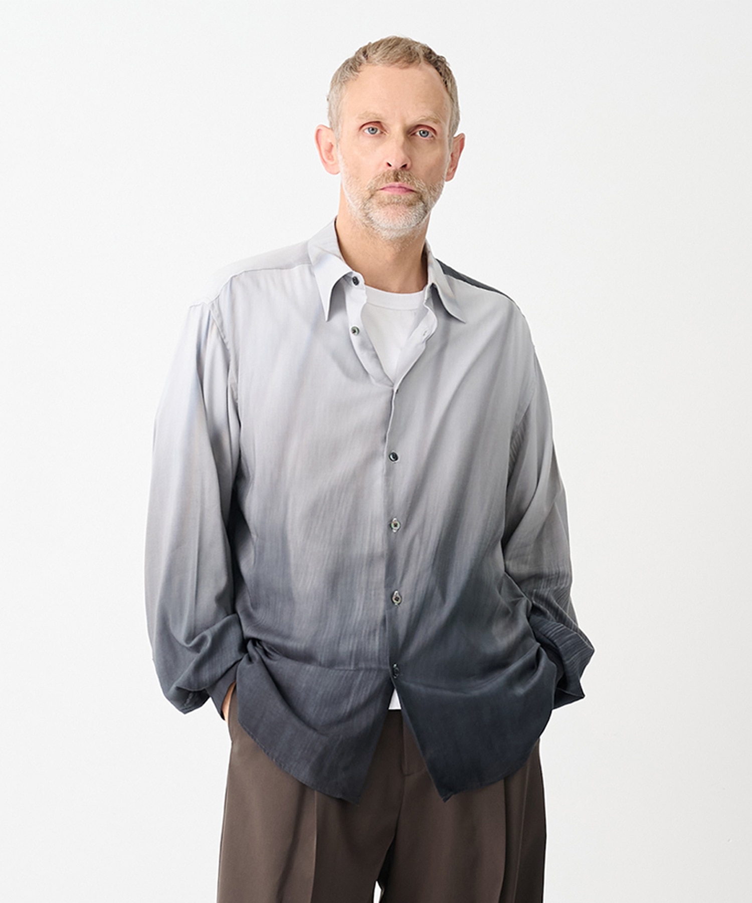 【ヨーク】Hand Painted Lawn Loose Fit Shirt