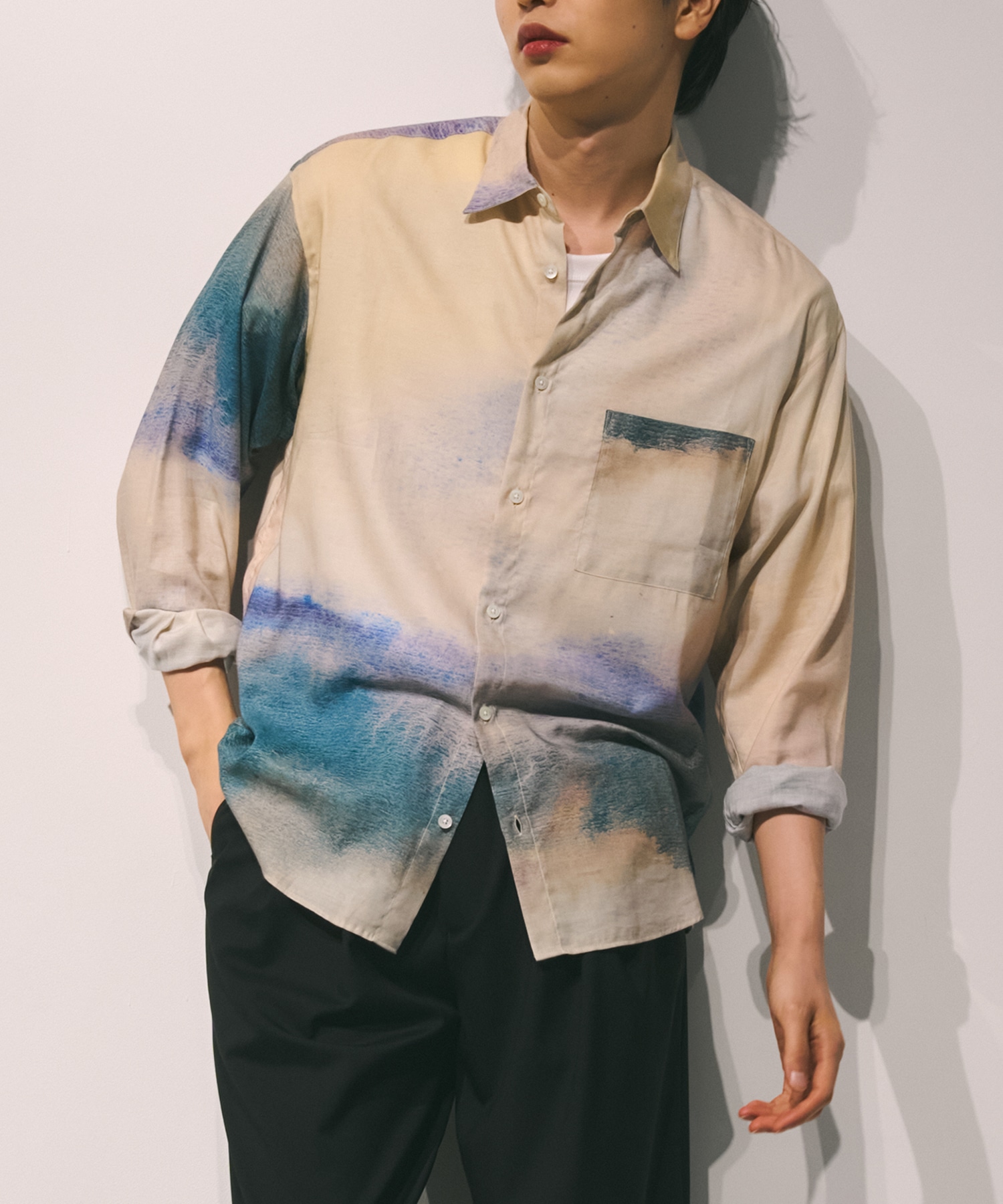 LANDSCAPE PRINTED REGULAR COLLAR SHIRT