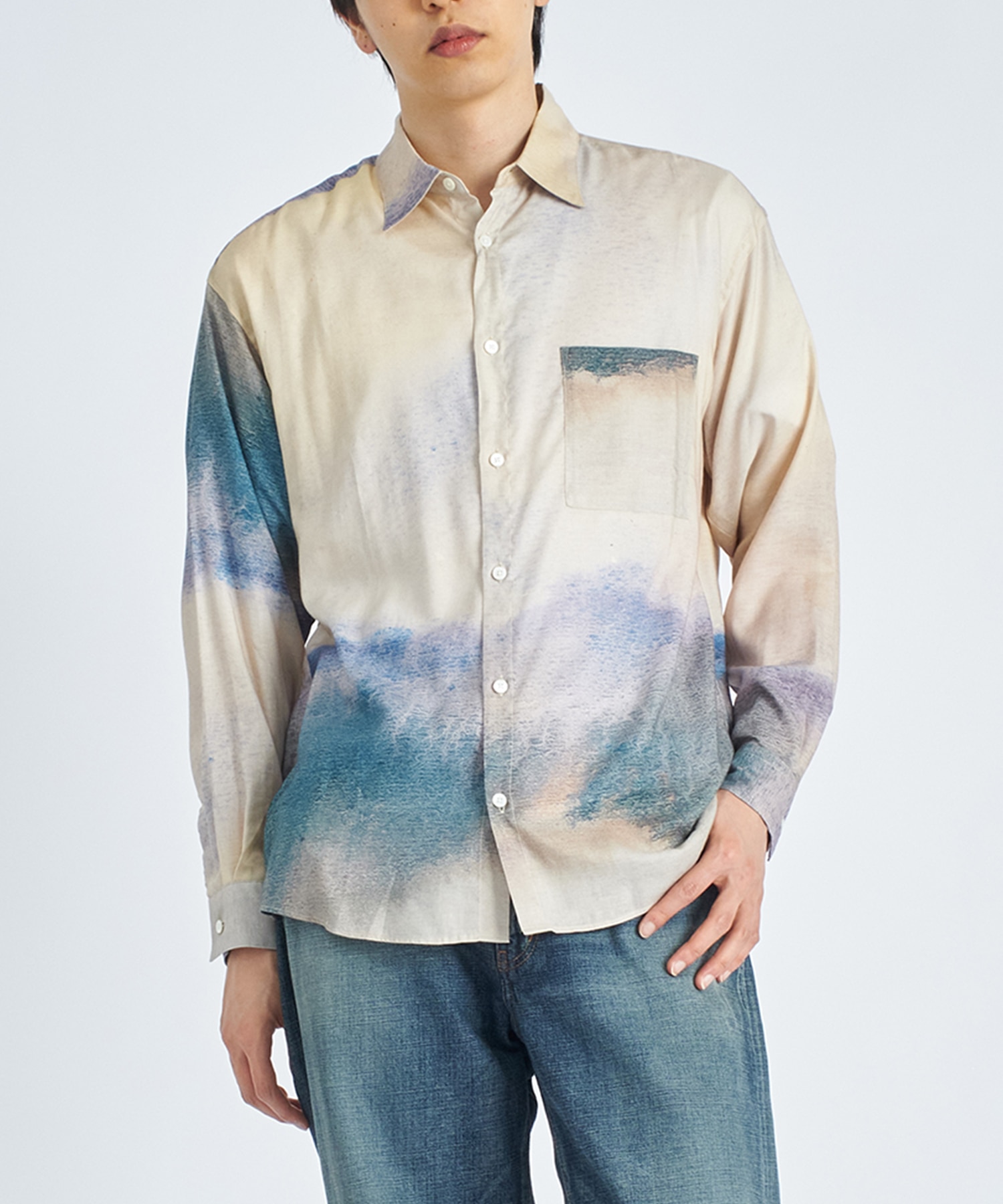LANDSCAPE PRINTED REGULAR COLLAR SHIRT
