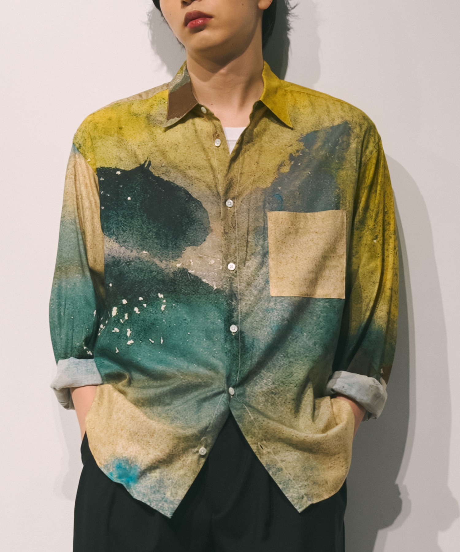 LANDSCAPE PRINTED REGULAR COLLAR SHIRT
