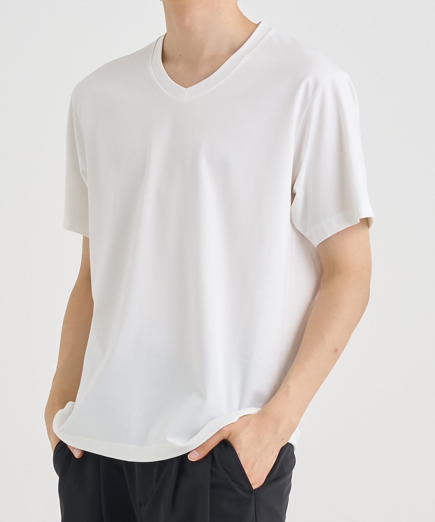 『もう、汗らない』SOLOTEX Jersey S/S V Neck T-Shirts