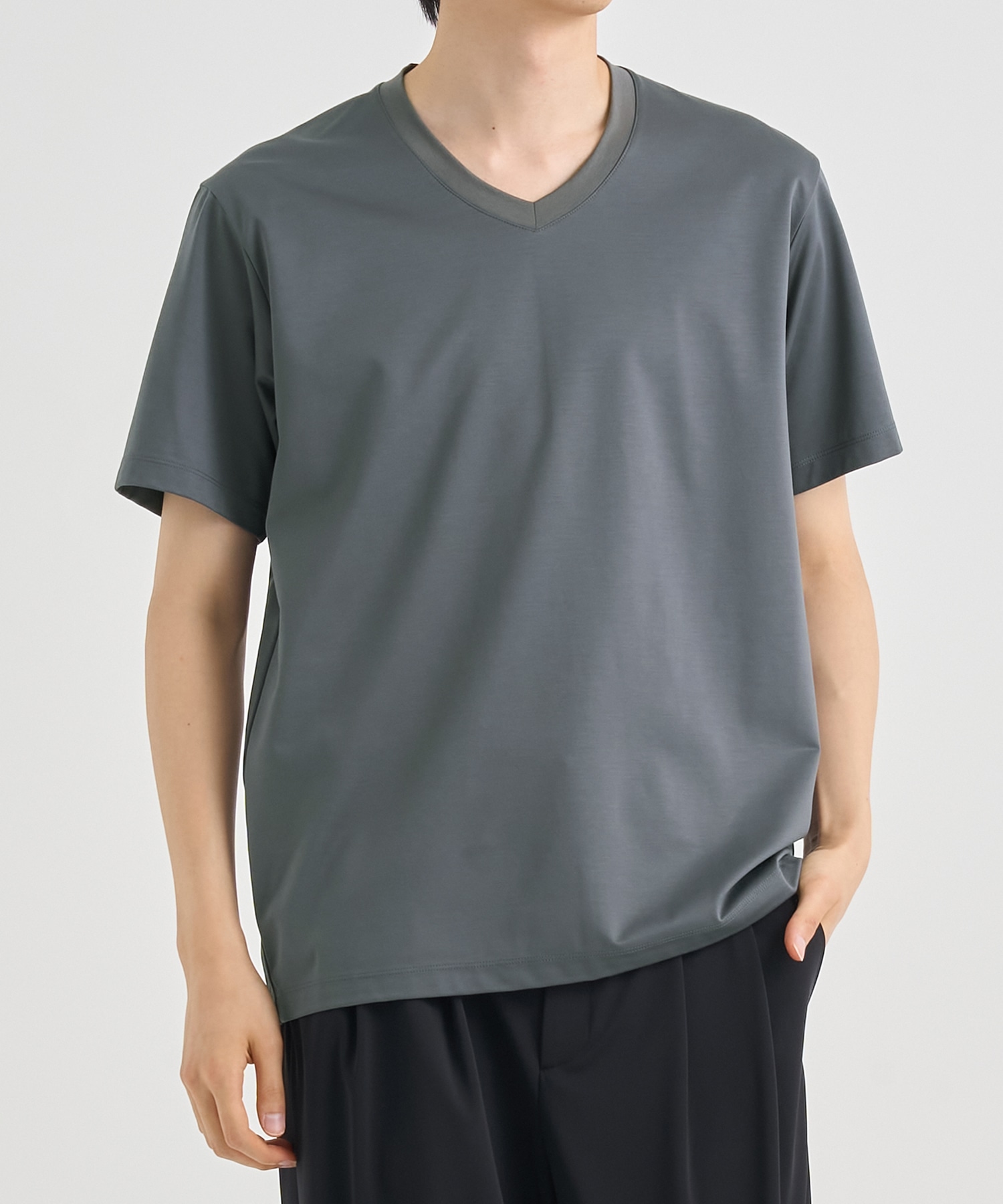 『もう、汗らない』SOLOTEX Jersey S/S V Neck T-Shirts
