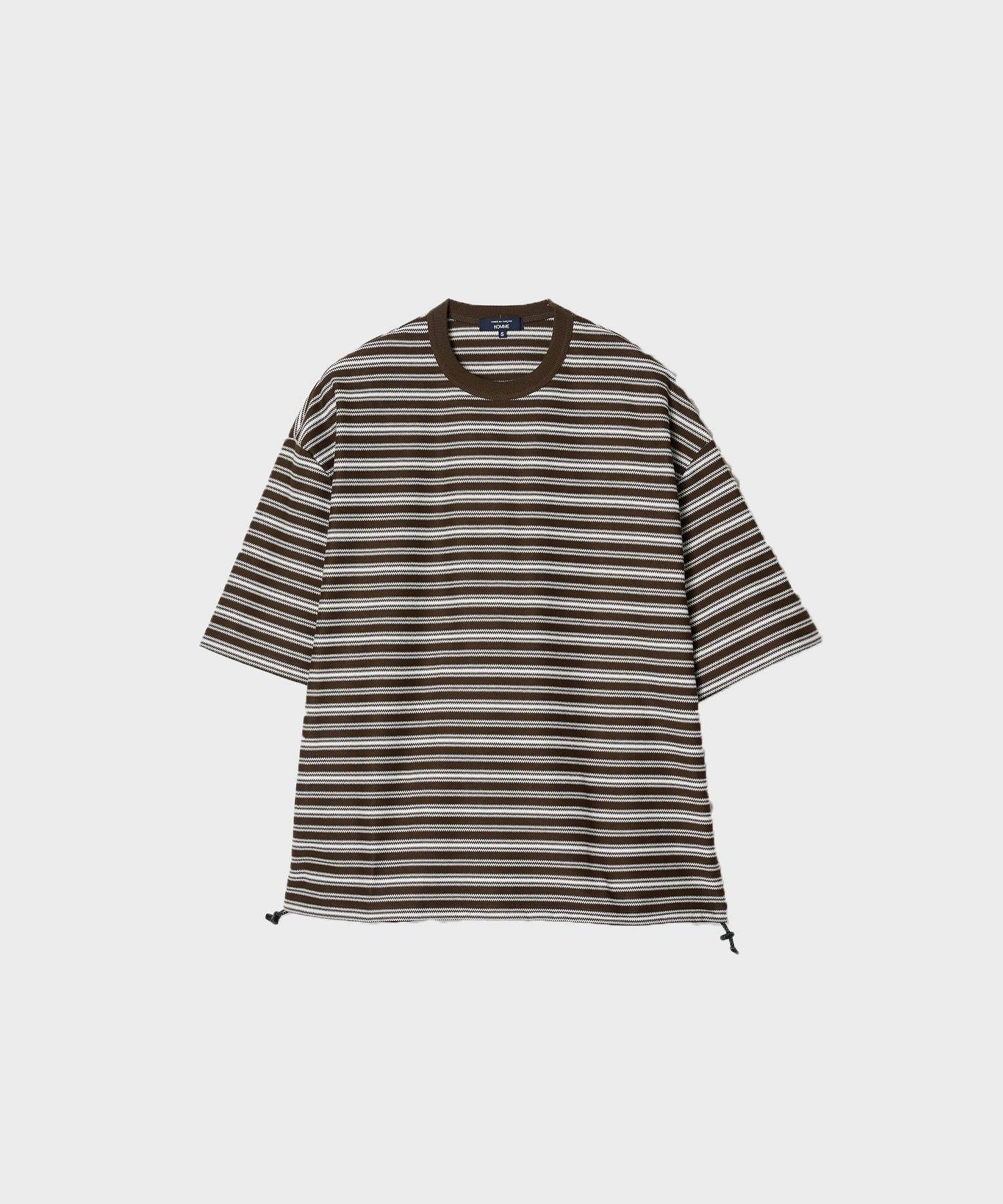 【コムデギャルソンオム】綿ラッセルボーダー Drawcord S/S Tee
