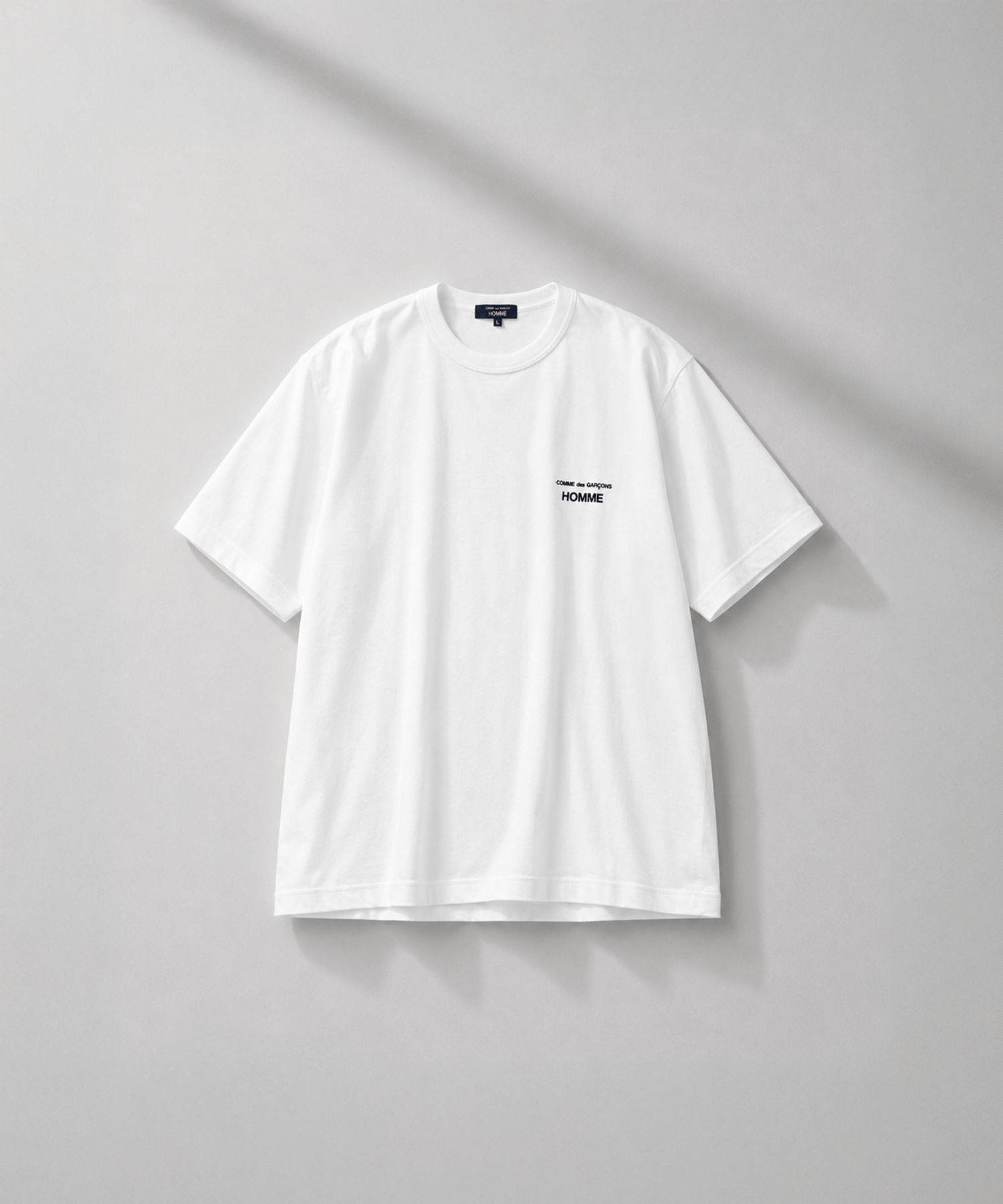 【コムデギャルソンオム】綿天竺 製品プリント S/S Tee