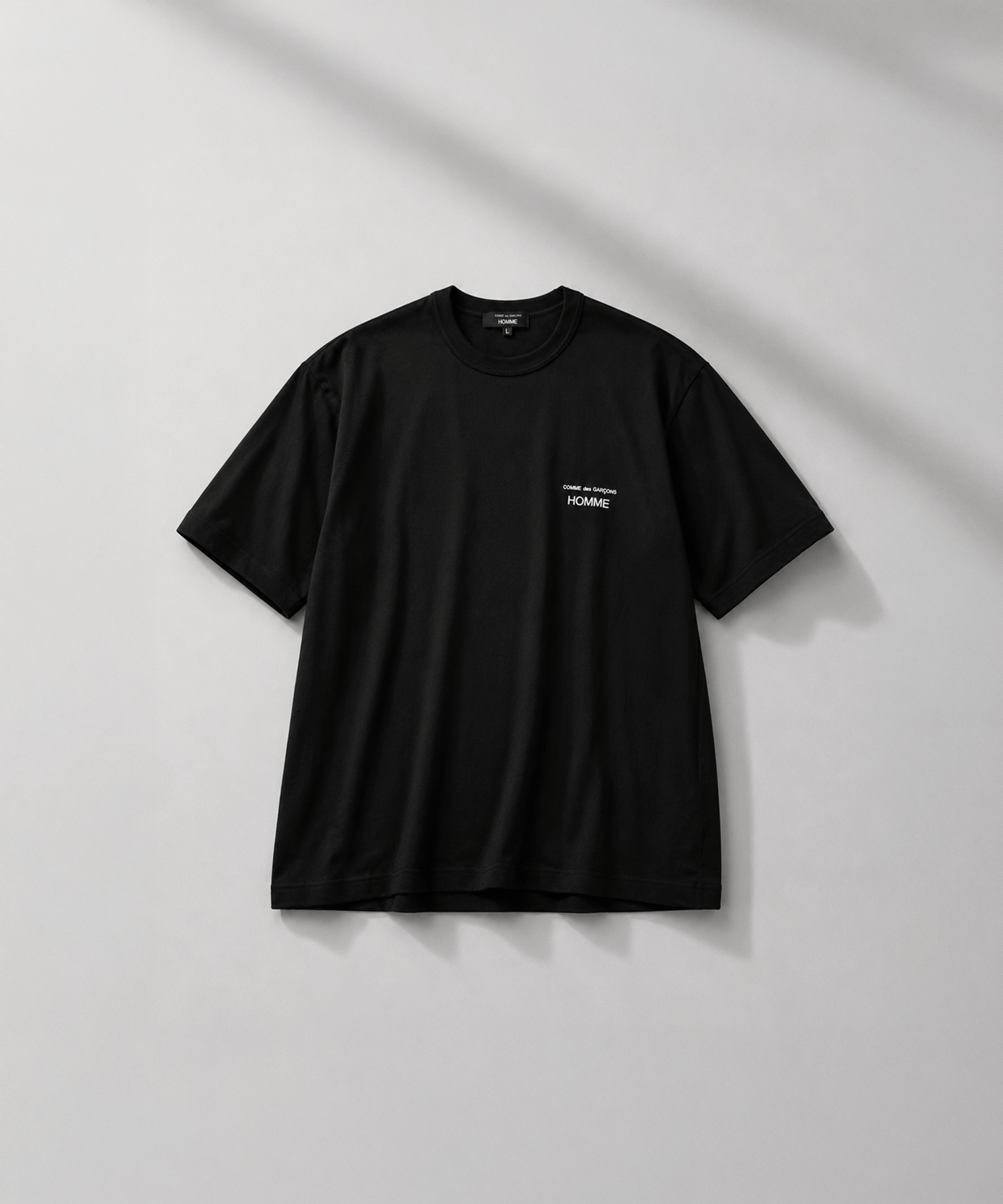 【コムデギャルソンオム】綿天竺 製品プリント S/S Tee