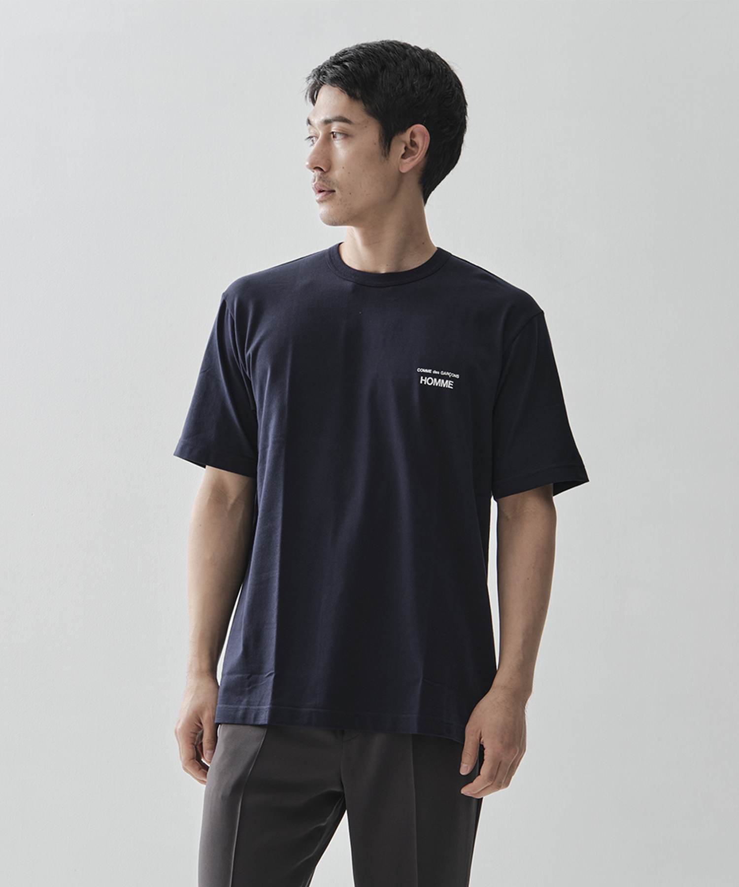【コムデギャルソンオム】綿天竺 製品プリント S/S Tee