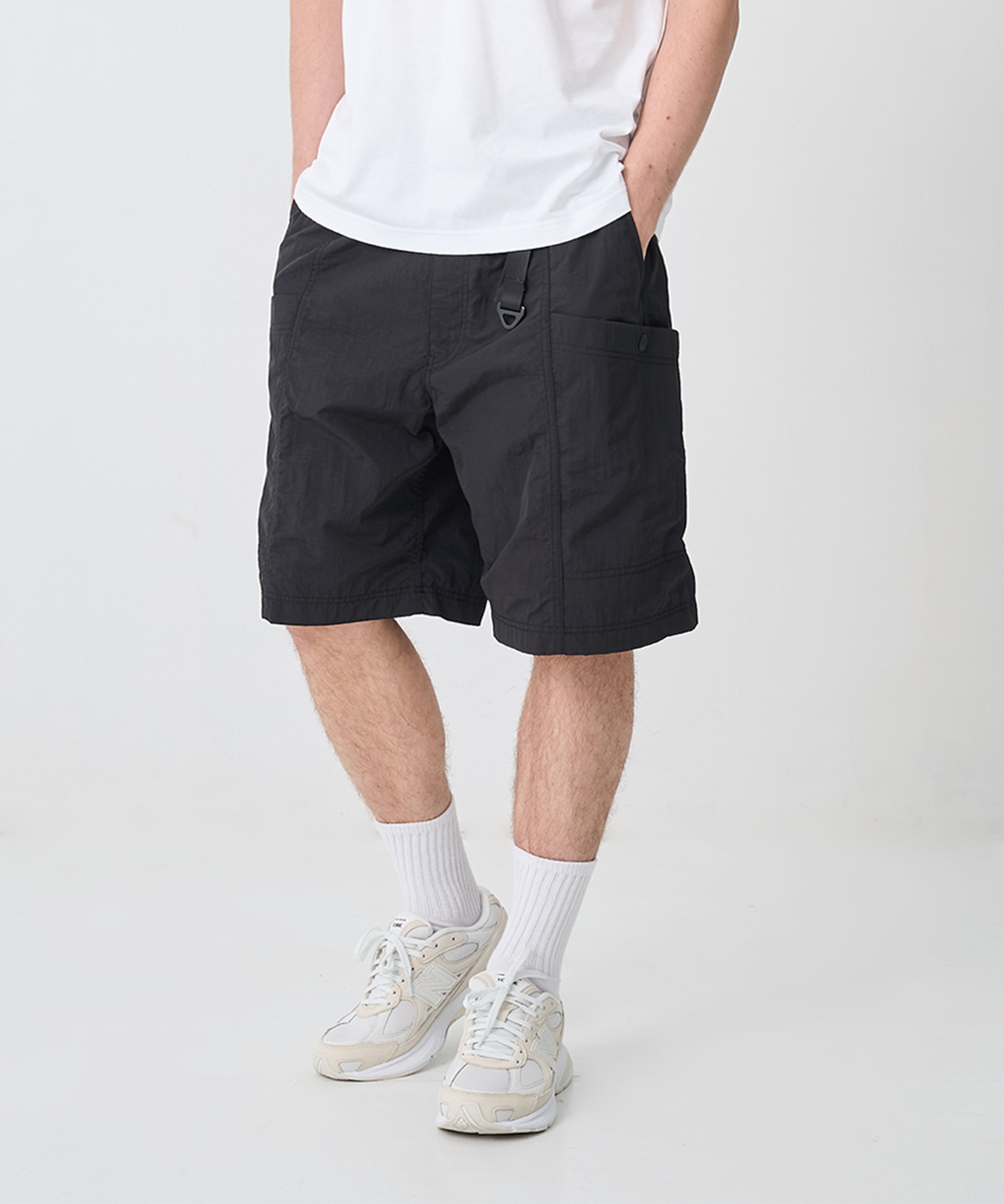 【コムデギャルソンオム】ナイロンタッサー Belt Shorts