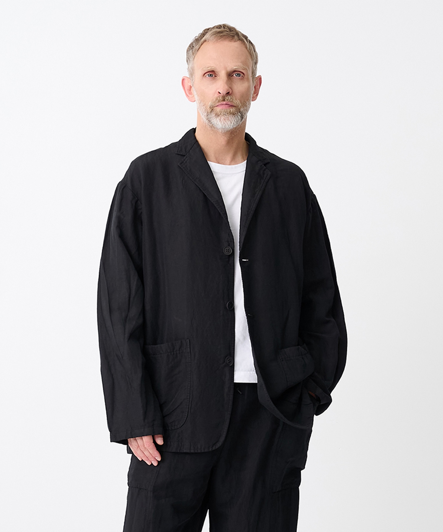 【コムデギャルソンオム】HQ-J026-051 エステルリネンギャバ 製品染 3B Jacket
