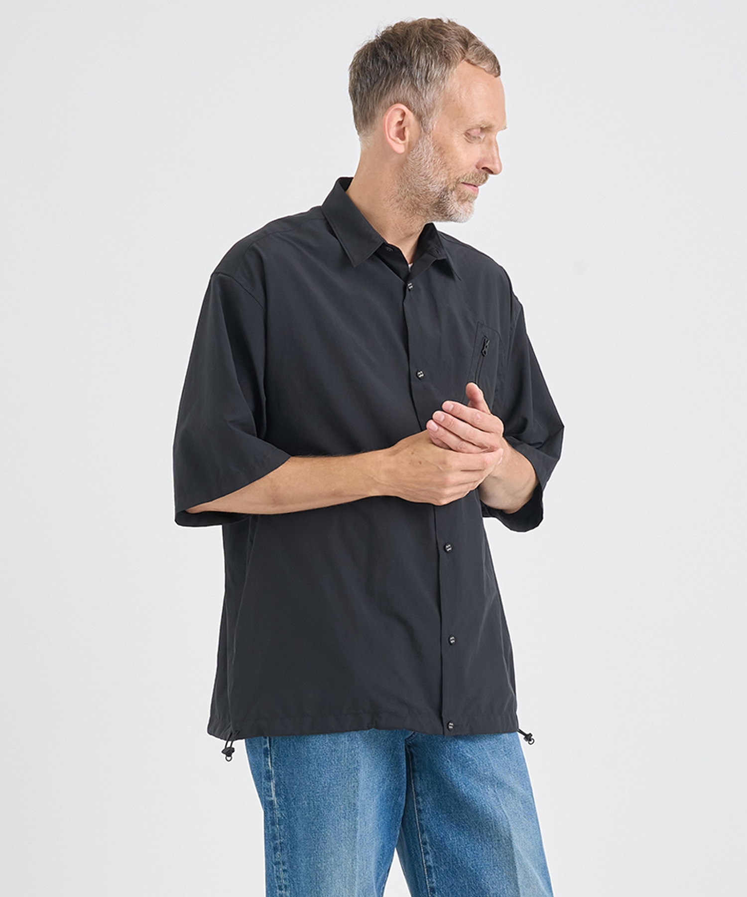 別注 DRAW CORD S/S POCKET SHIRTS