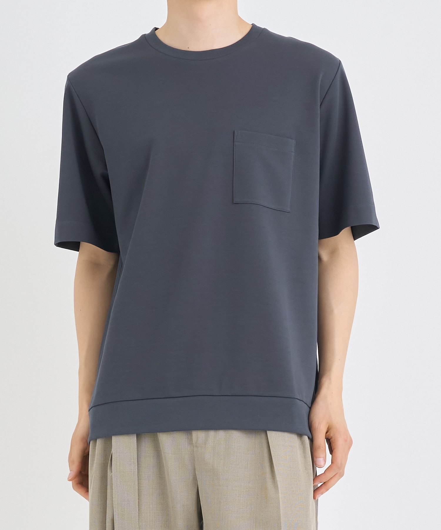 別注 RIB SHORT-SLEEVED POCKET T-SHIRT