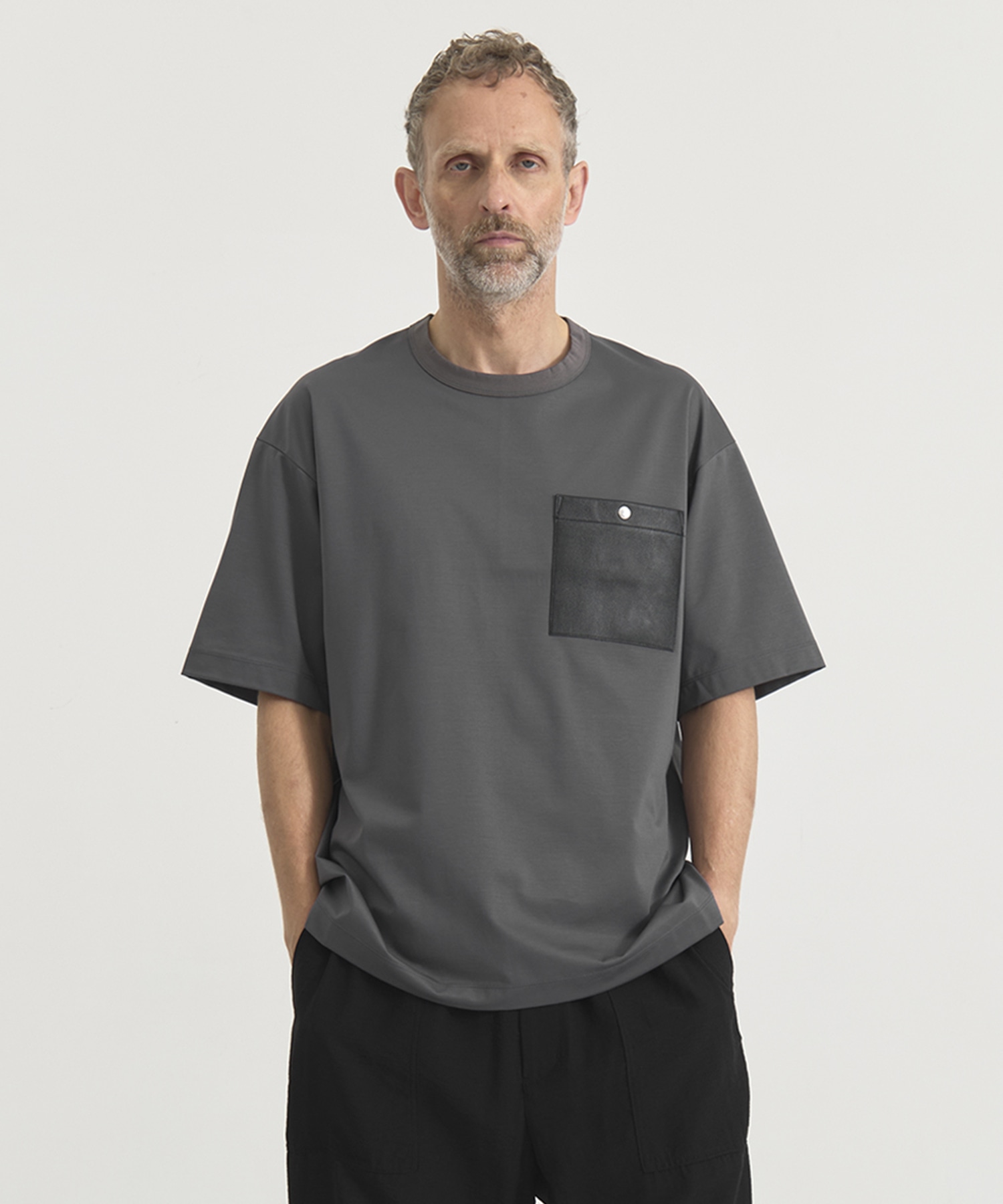 『もう、汗らない』SOLOTEX Jersey Washable Neo Leather Pocket T-Shirts