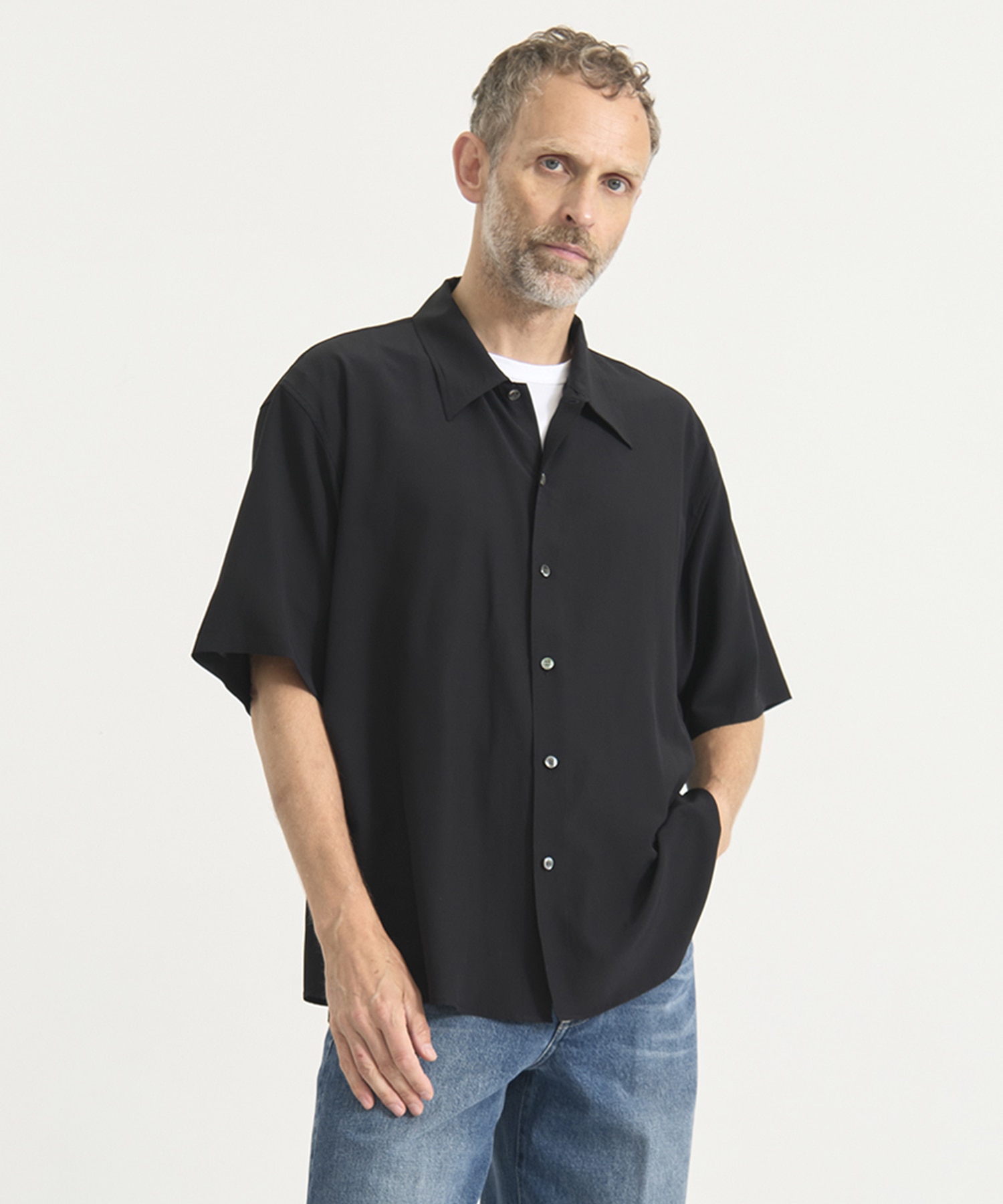 皺にならない洗えるSilk S/S Shirts