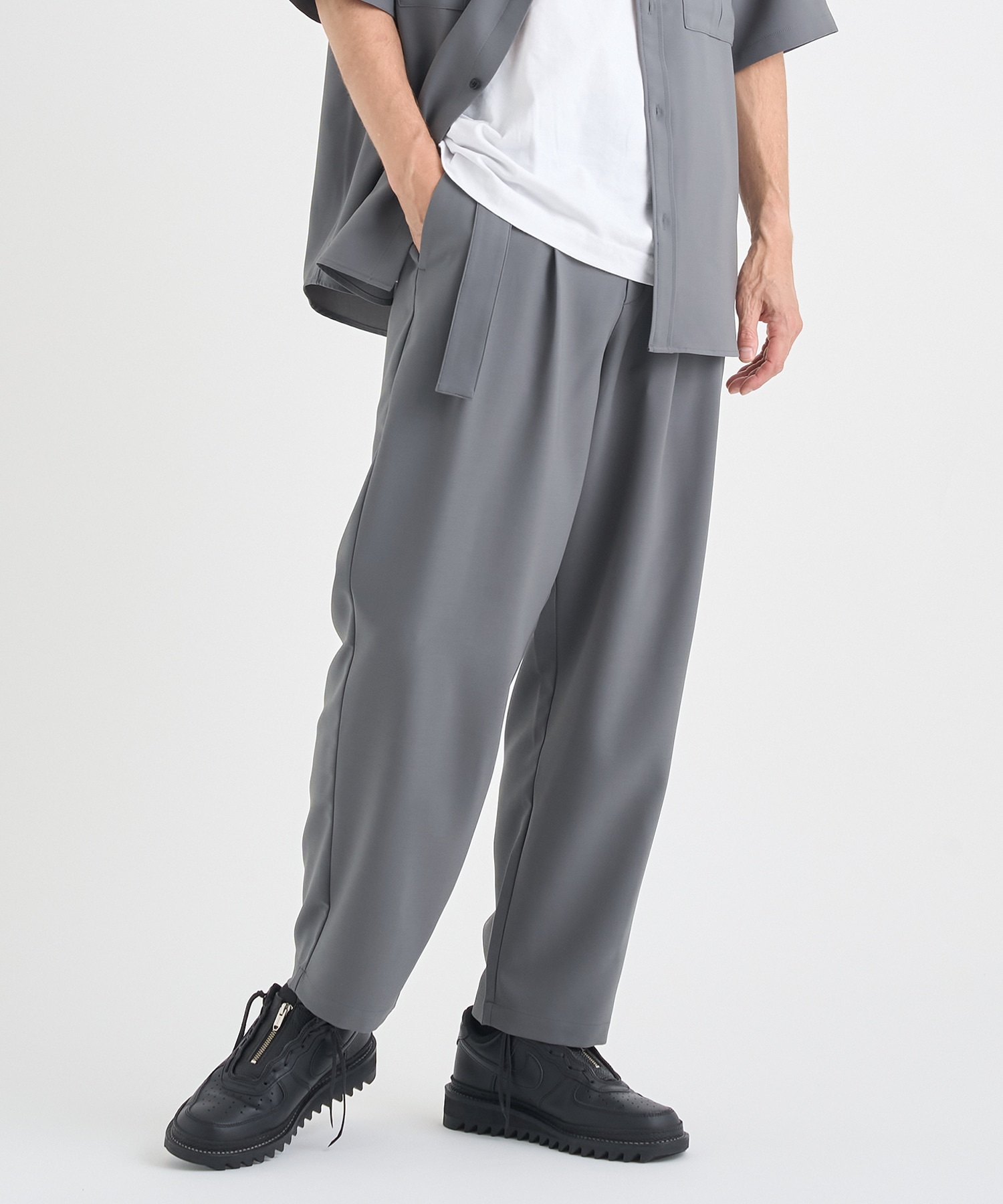 別注 PE CONPACT TWILL BELTED PANTS