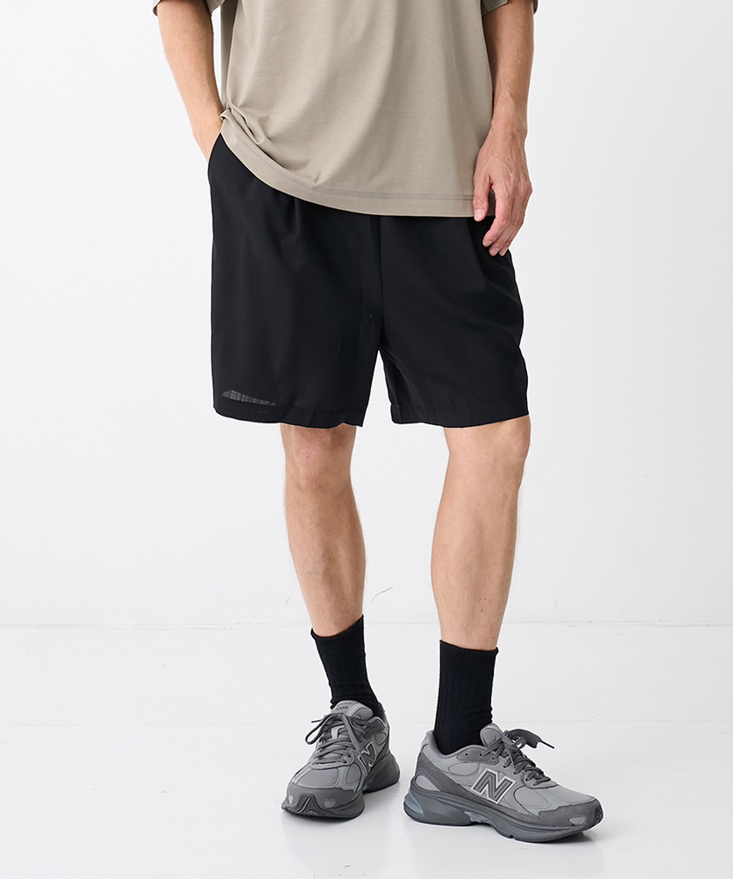 【エヌハリウッド】2261-CP50-004 2TUCK EASY HALF PANTS