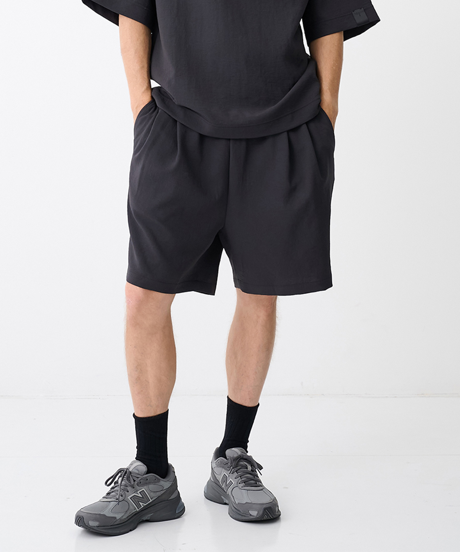 【エヌハリウッド】2261-CP50-010 2TUCK EASY HALF PANTS