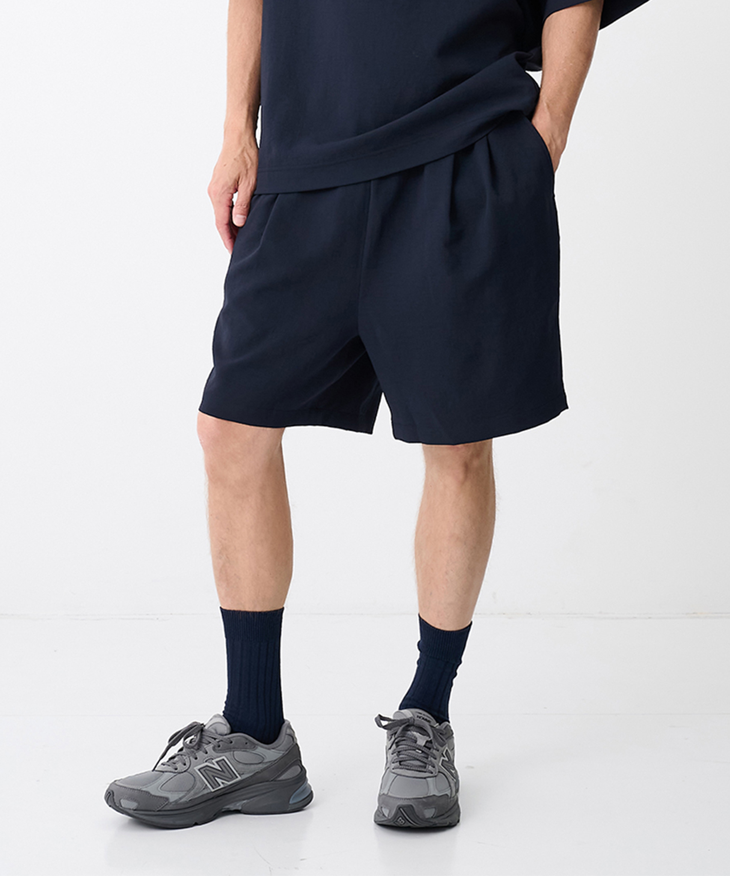 【エヌハリウッド】2261-CP50-010 2TUCK EASY HALF PANTS