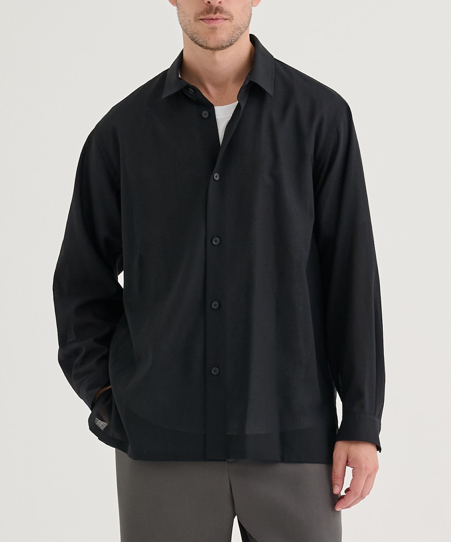 TWIST WOOL WASHER OVERSIZED SHIRT