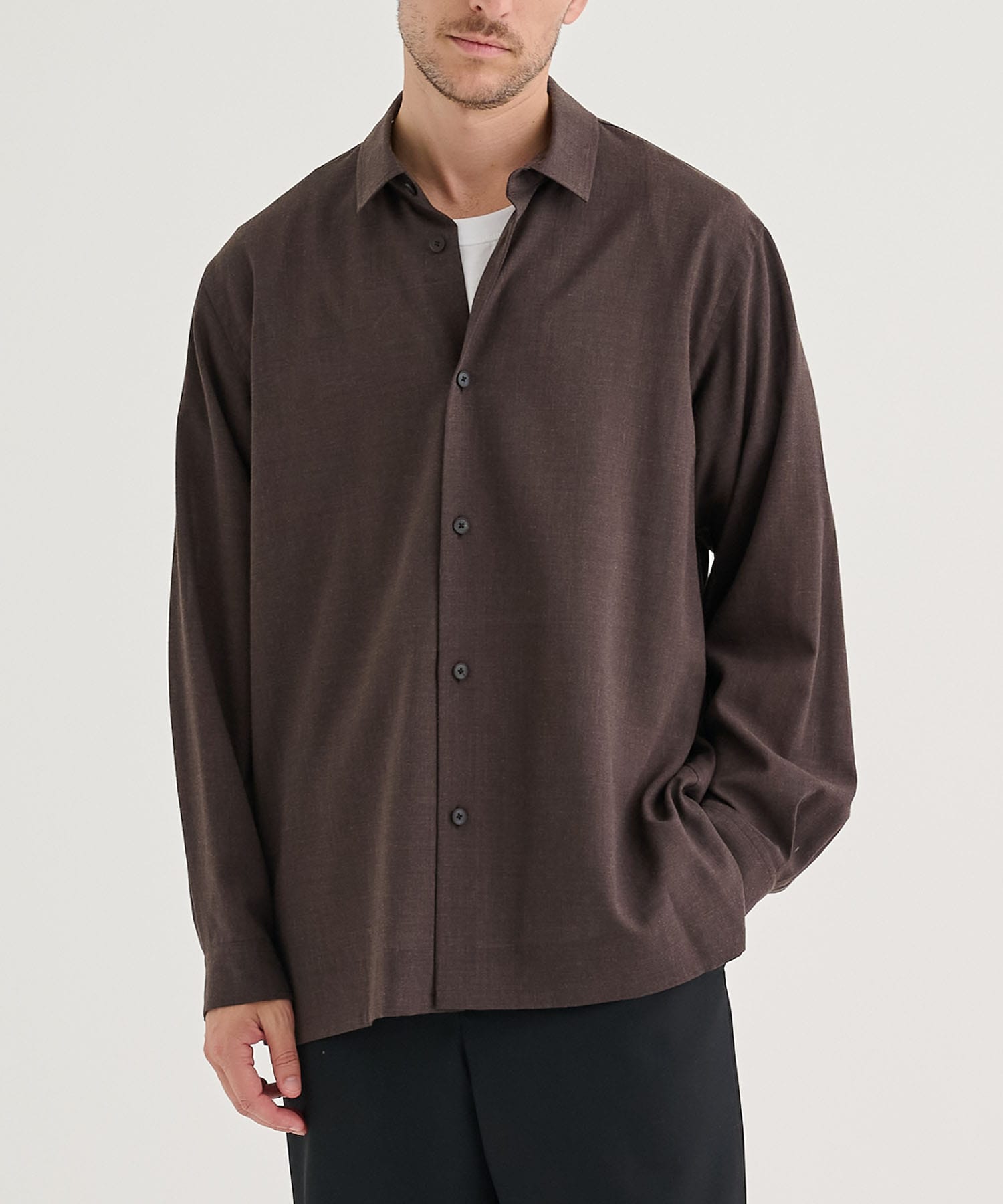 TWIST WOOL WASHER OVERSIZED SHIRT