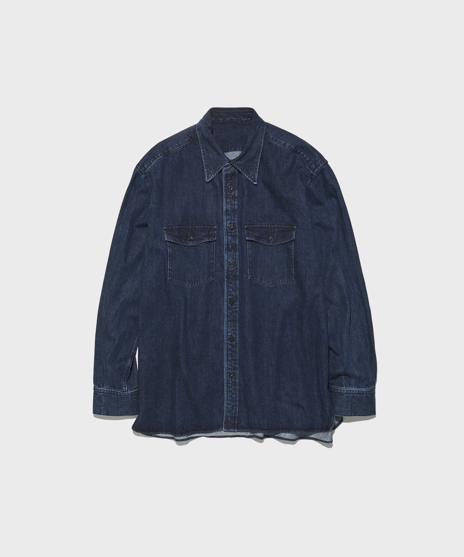 別注DENIM RELAX FIT DOUBLE POCKET SHIRT