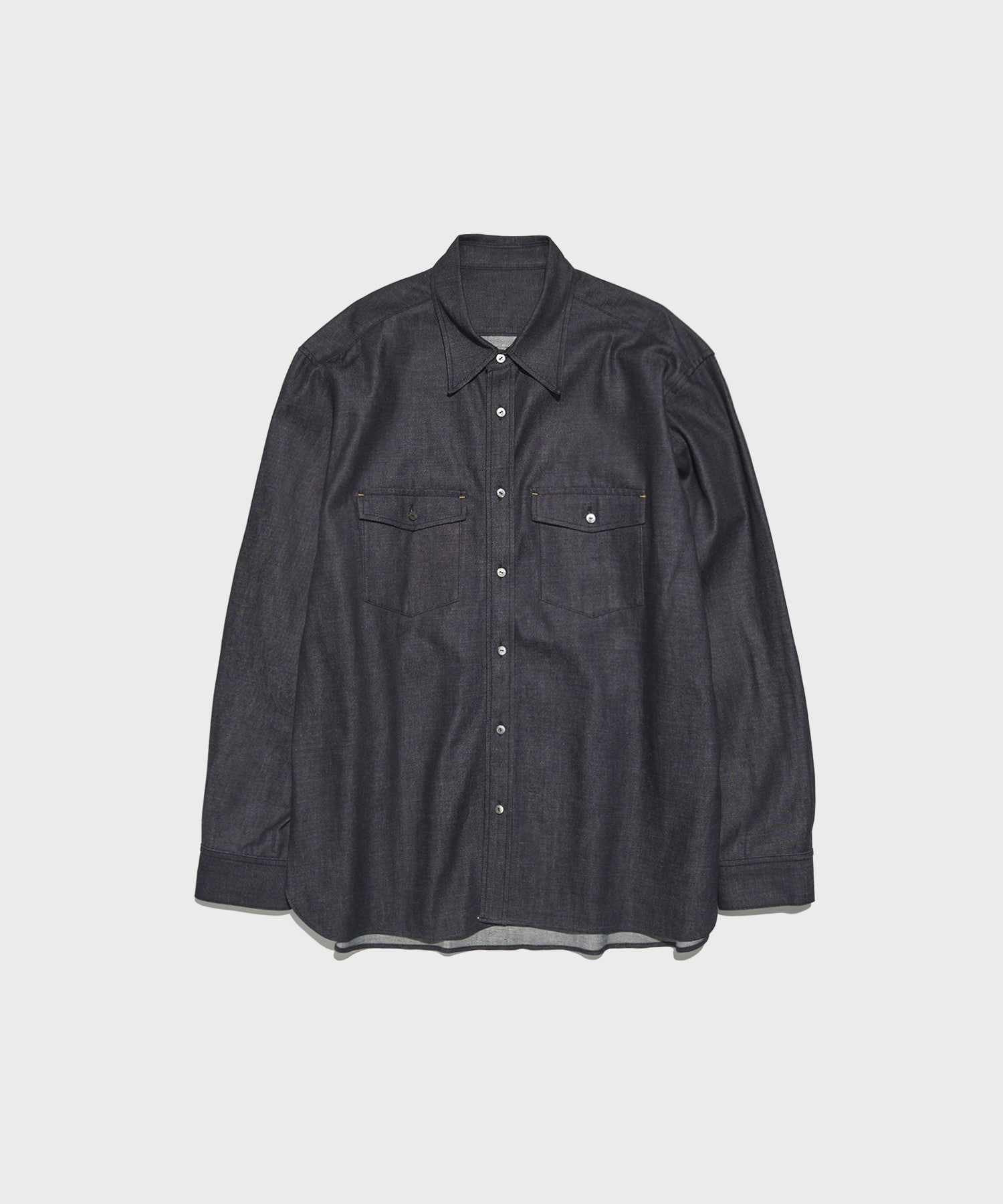 別注DENIM RELAX FIT DOUBLE POCKET SHIRT