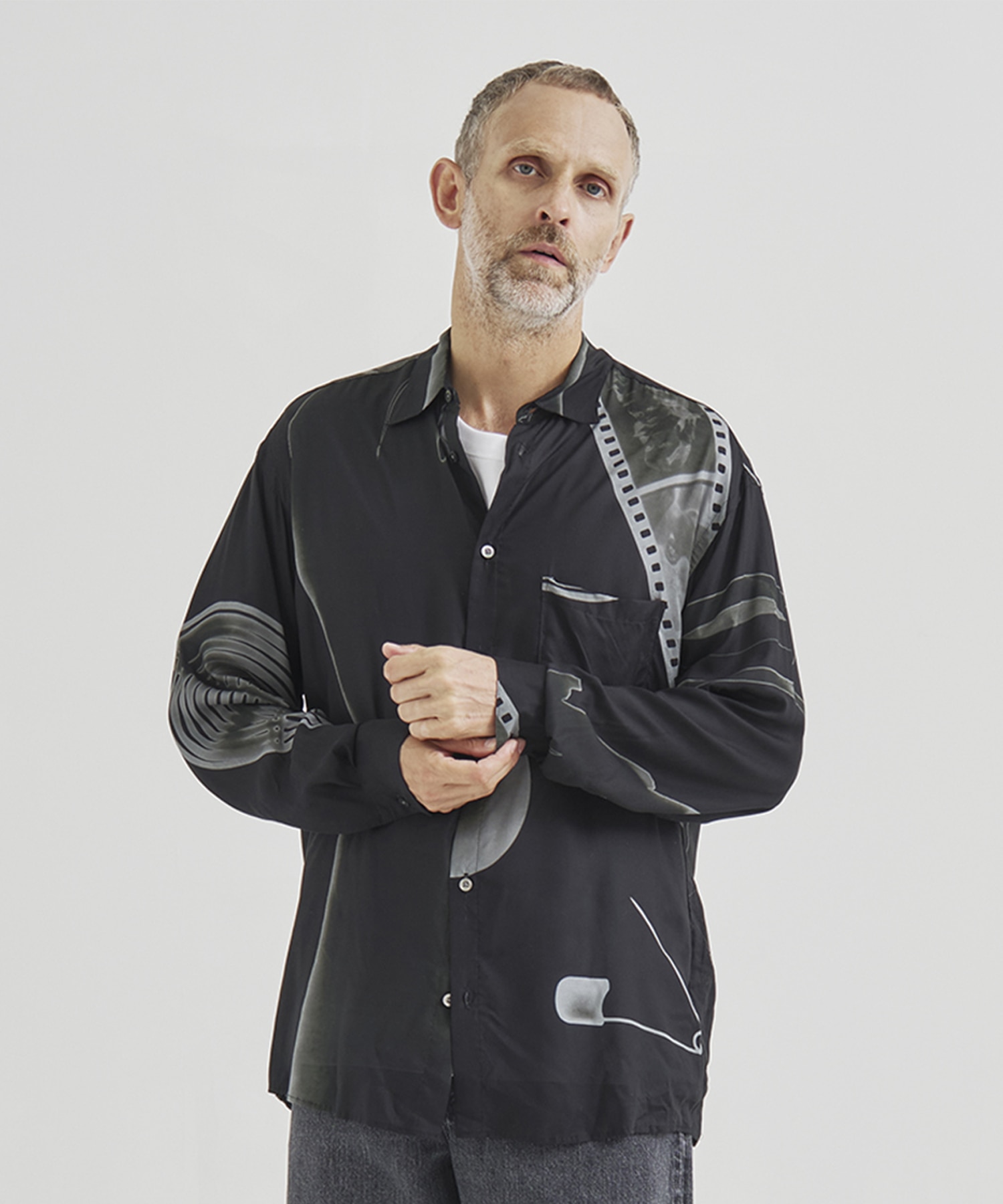 Photogram Printed Rayon Shirt