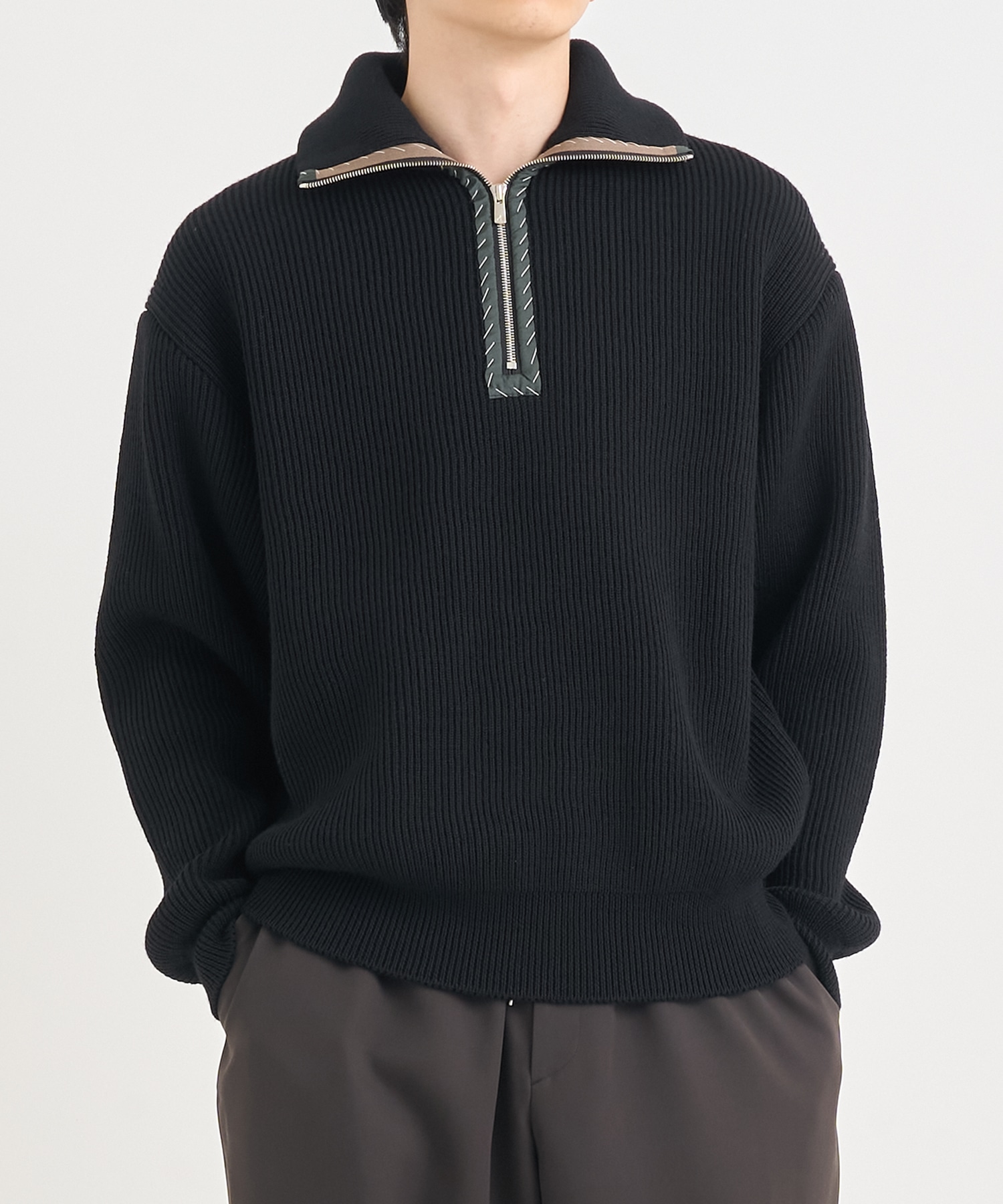 25WCM-N07305 HALF ZIP KNIT
