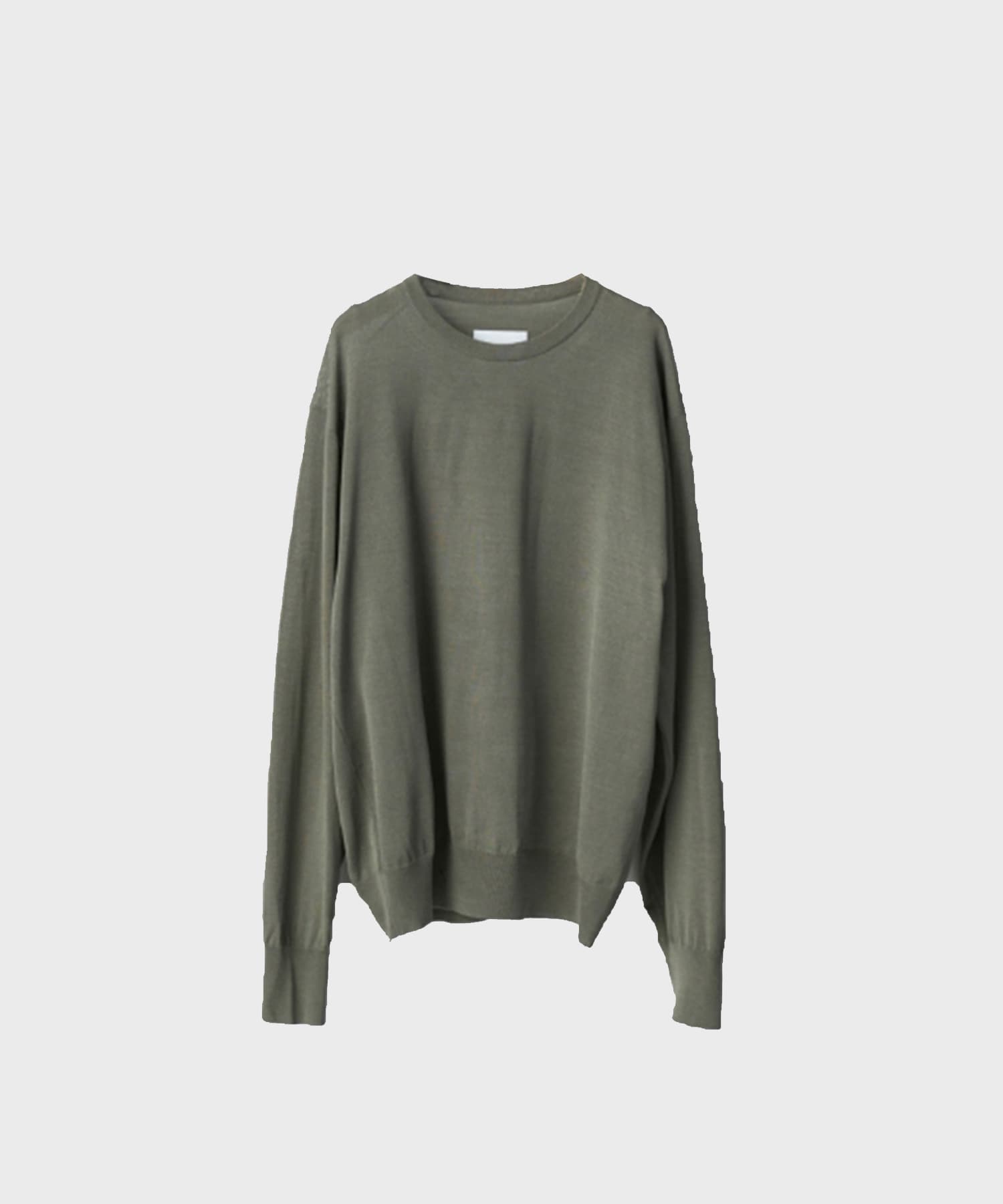 WOOL/SILK KNIT CREW NECK LS