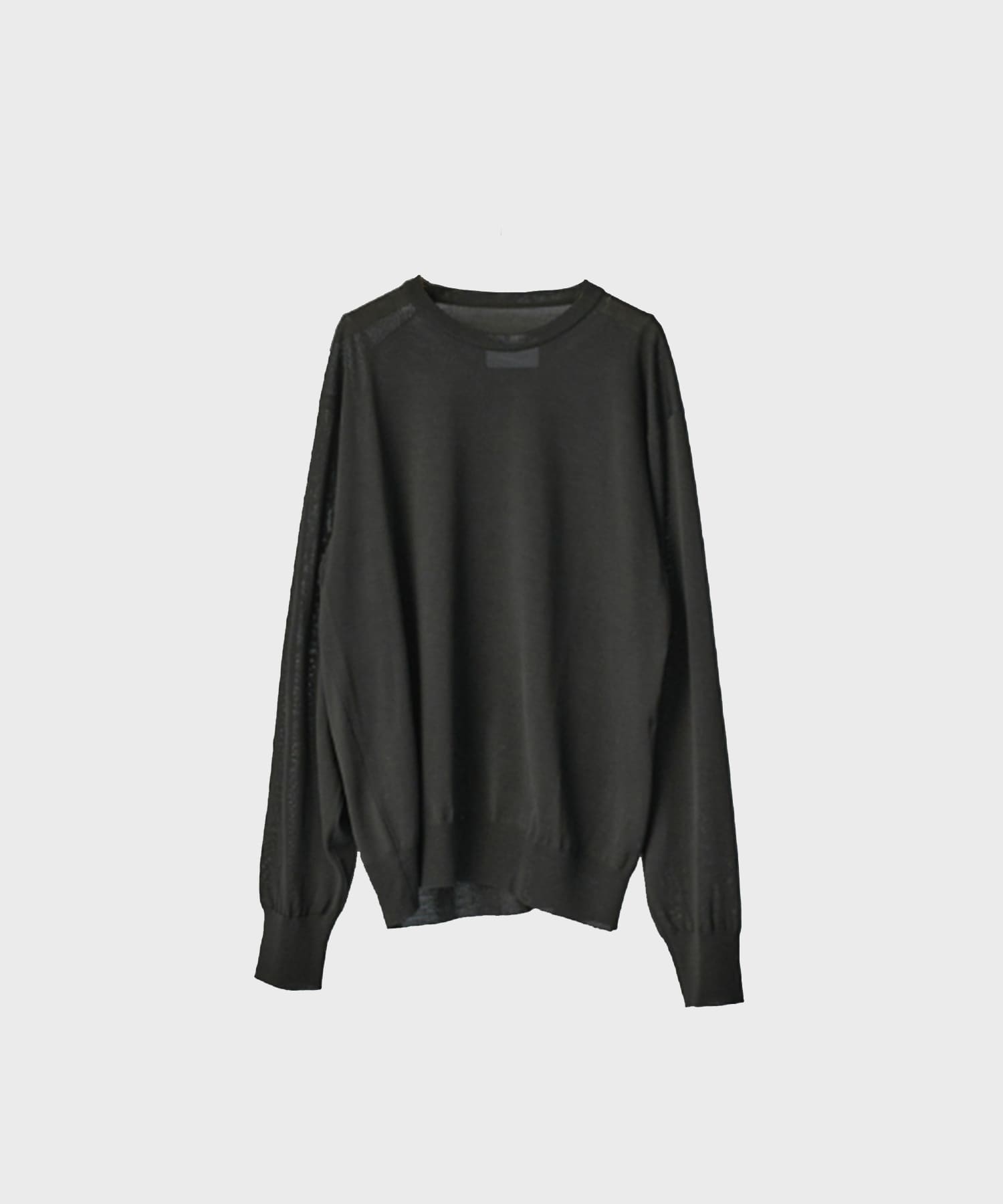 WOOL/SILK KNIT CREW NECK LS