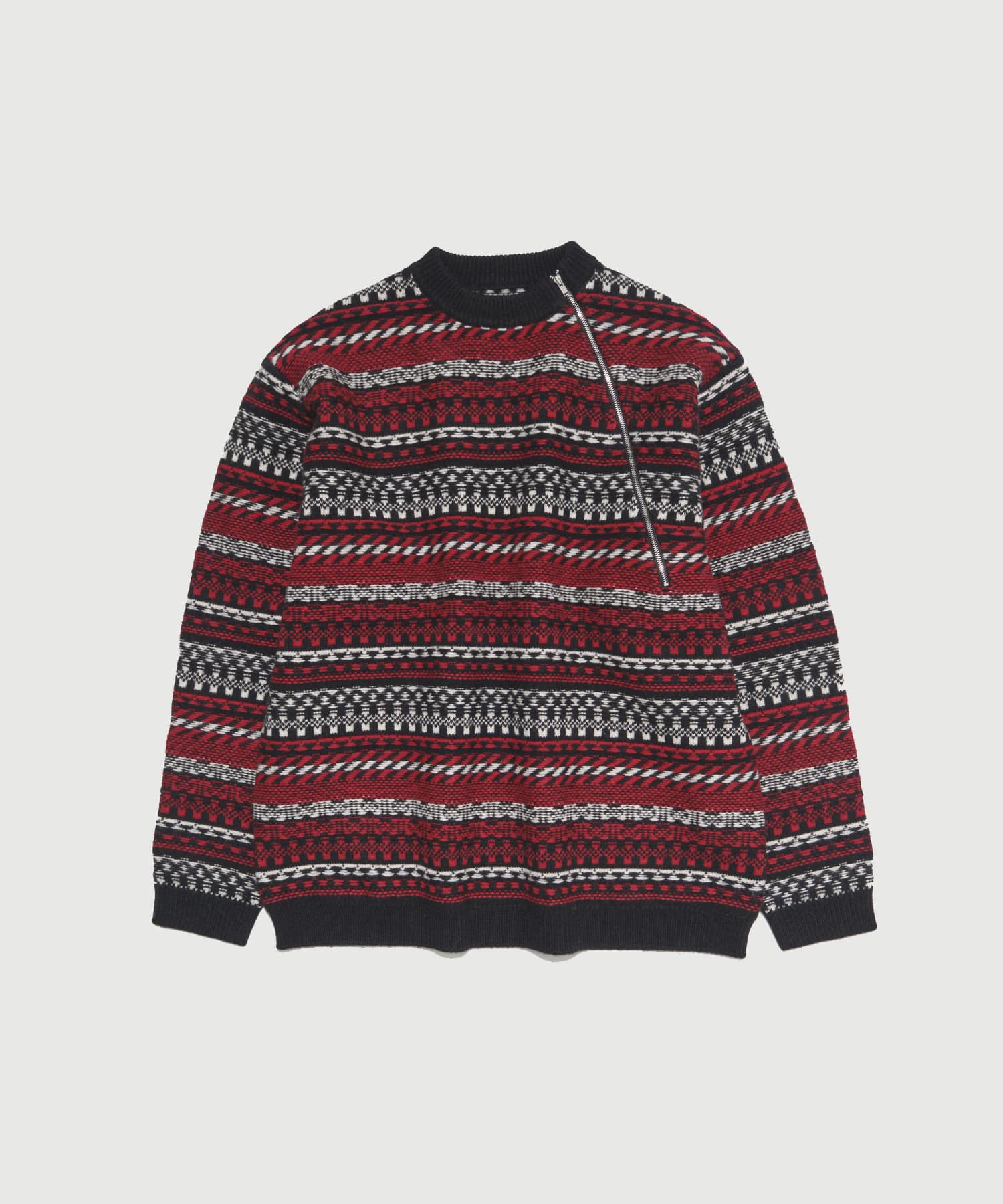 FAIR ISLE ZIP KNIT PULLOVER