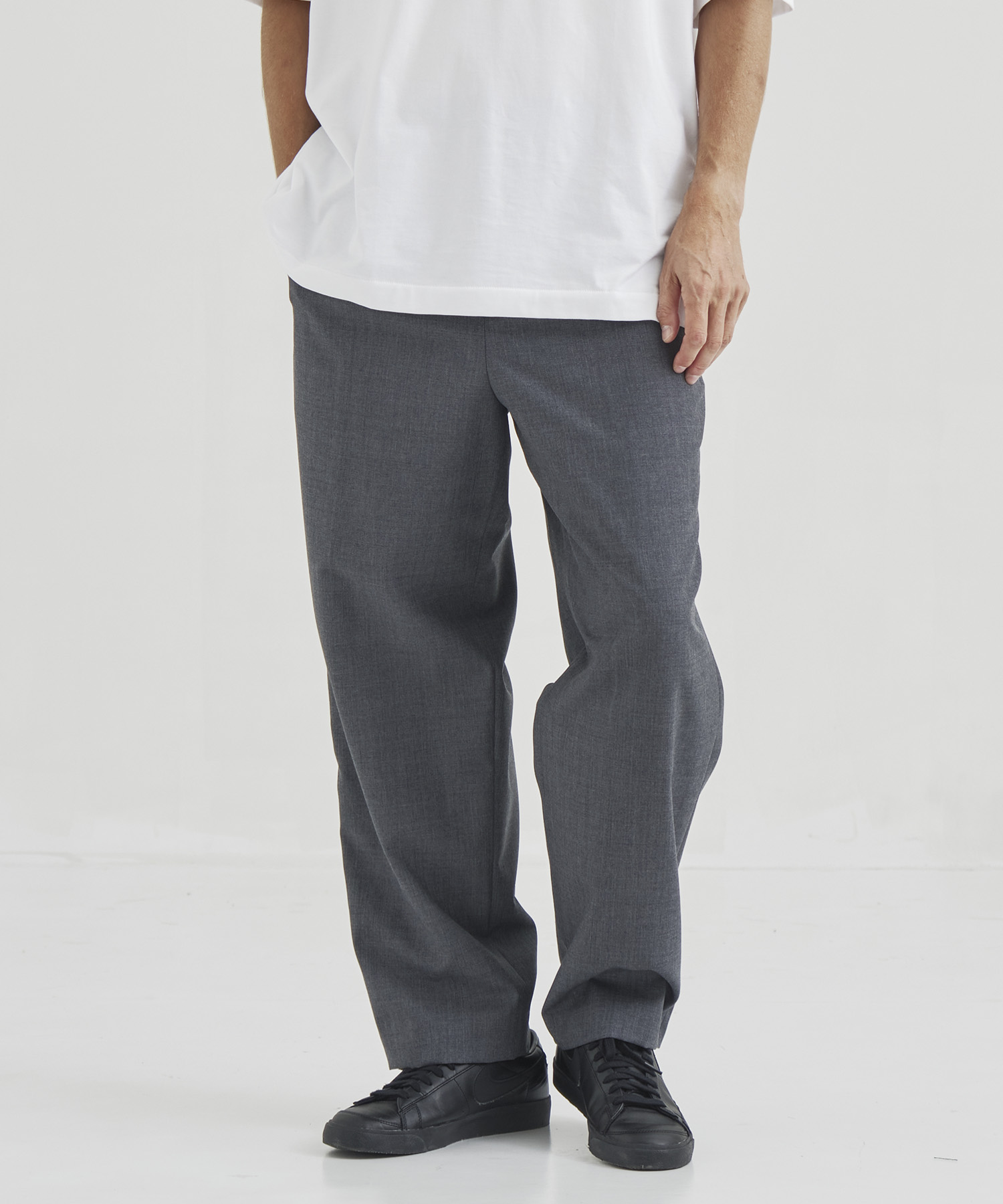 WOOL TORPICAL LOOSE FIT PANTS