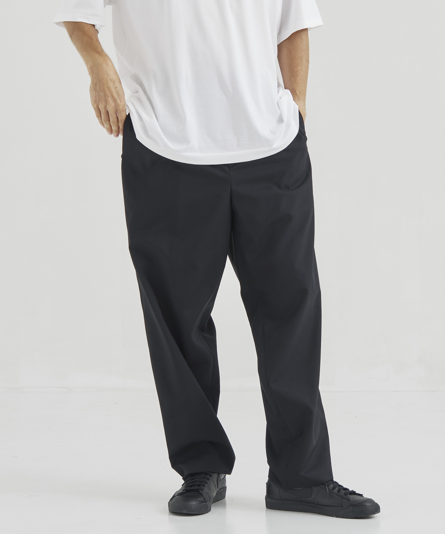 WOOL TORPICAL LOOSE FIT PANTS